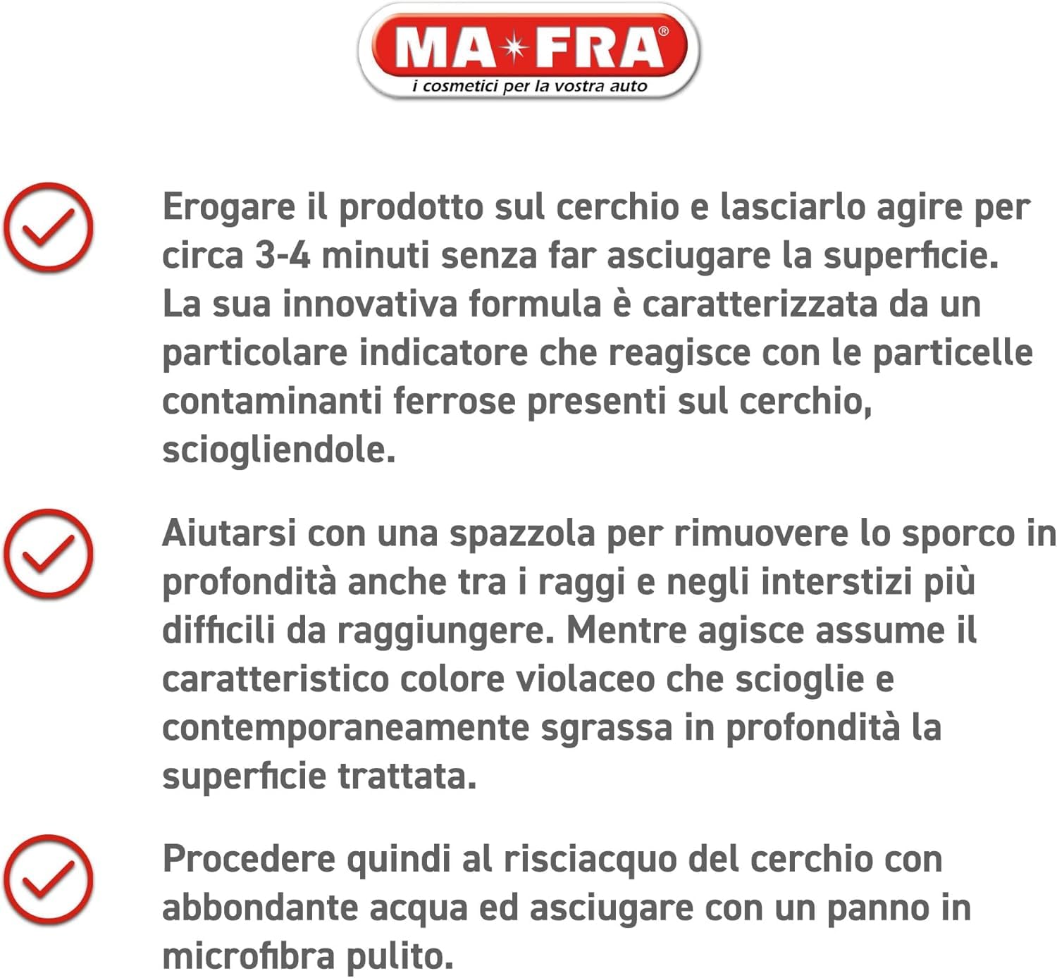 MAFRA Fallout DECONTAMINANTE Cura Cerchi Cerchioni + MAFRA Pennello Pulizia Detailing Red 35 MM + Spazzola Pulizia Cerchi