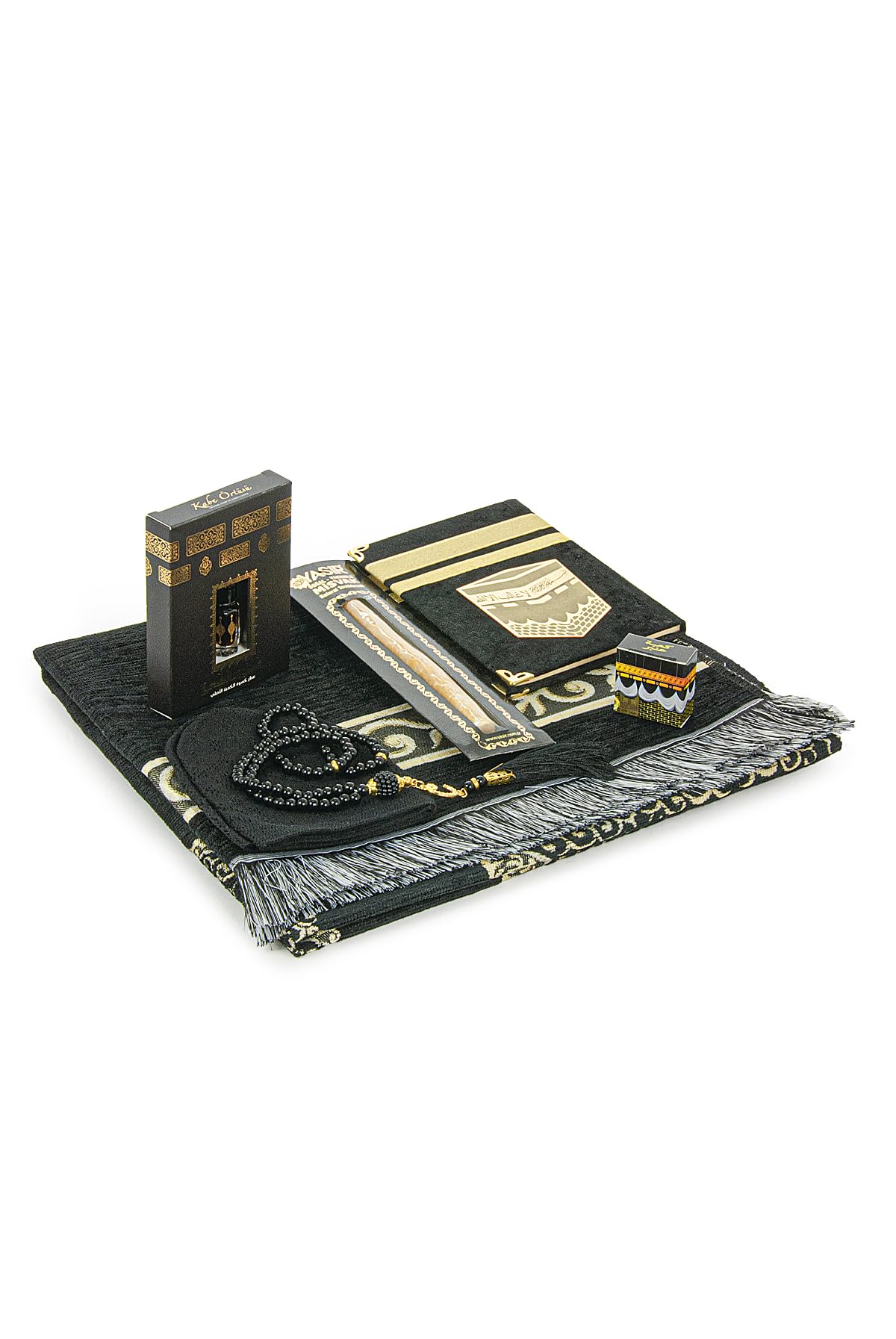 ihvan online Prayer Gift Set for Men & Women, Muslim Prayer Rug, Prayer Mat, Beads Taasbih, Velvet Covered Yaseen - Image 3
