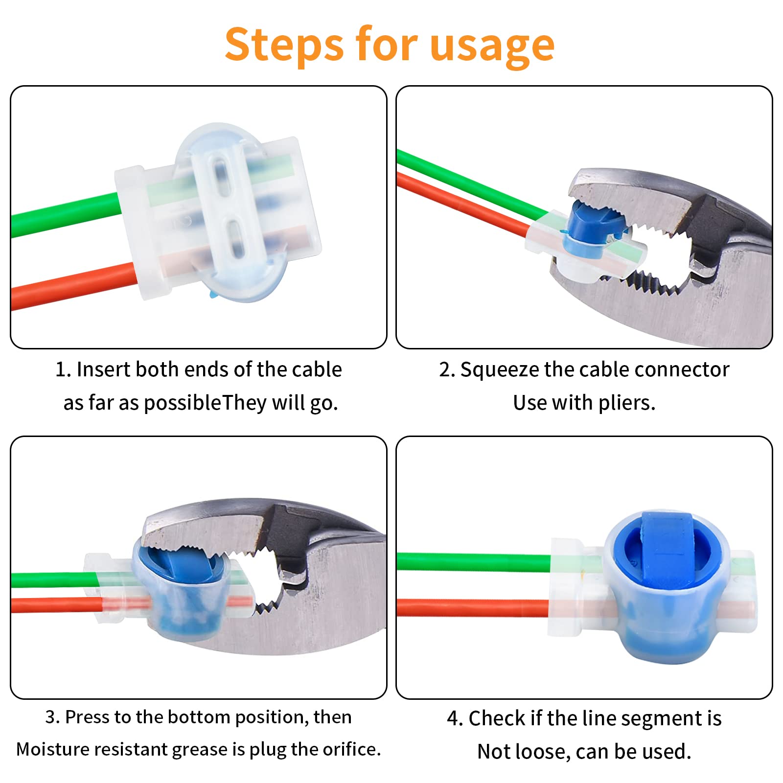 20 Stück Wasserdichte Kabelverbinder - Für Mähroboter & Rasenmäher Kabel