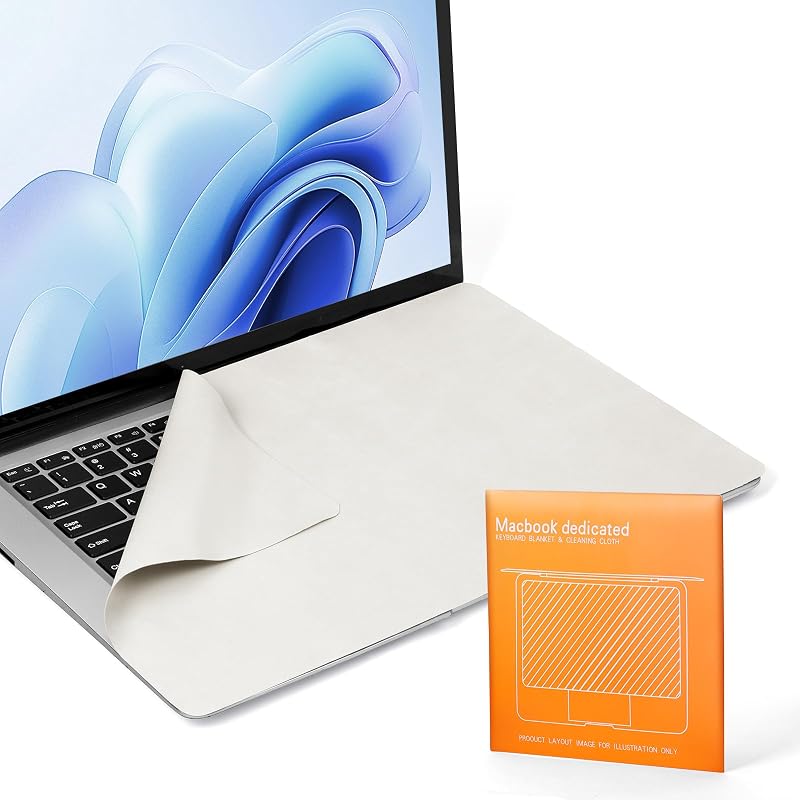 AOOSU Bildschirm Tastatur Abdruckschutz, Tastaturschutz Kompatibel mit MacBook Pro 15 Zoll und MacBook Pro 16 Zoll Bildschirm Reinigungstuch, Entfernt Effektiv Fingerabdrücke, Staub, Schmutz