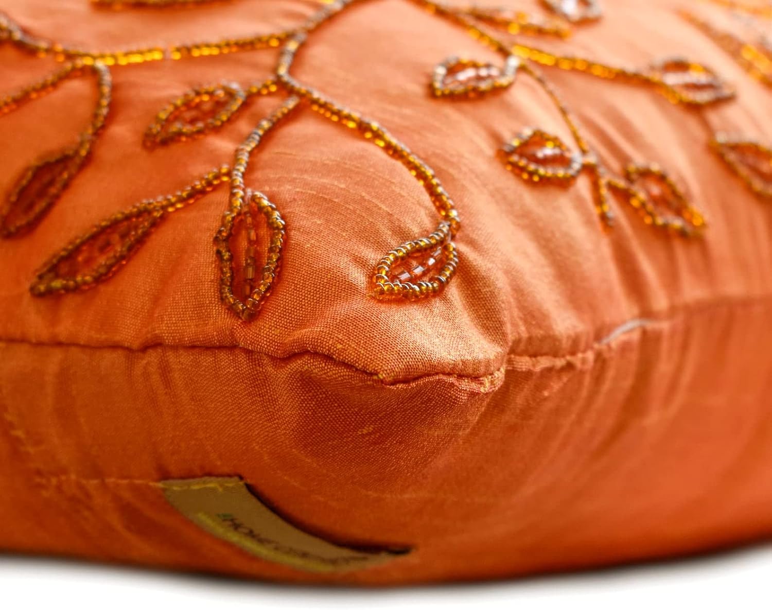 The HomeCentric Standard Pillow Covers, Designer Orange Standard Pillow Shams, Floral Standard Pillow Shams, 20x26 inch (50x65 cm) Silk Standard Pillow Shams, Floral Standard Pillowcases - Juicy