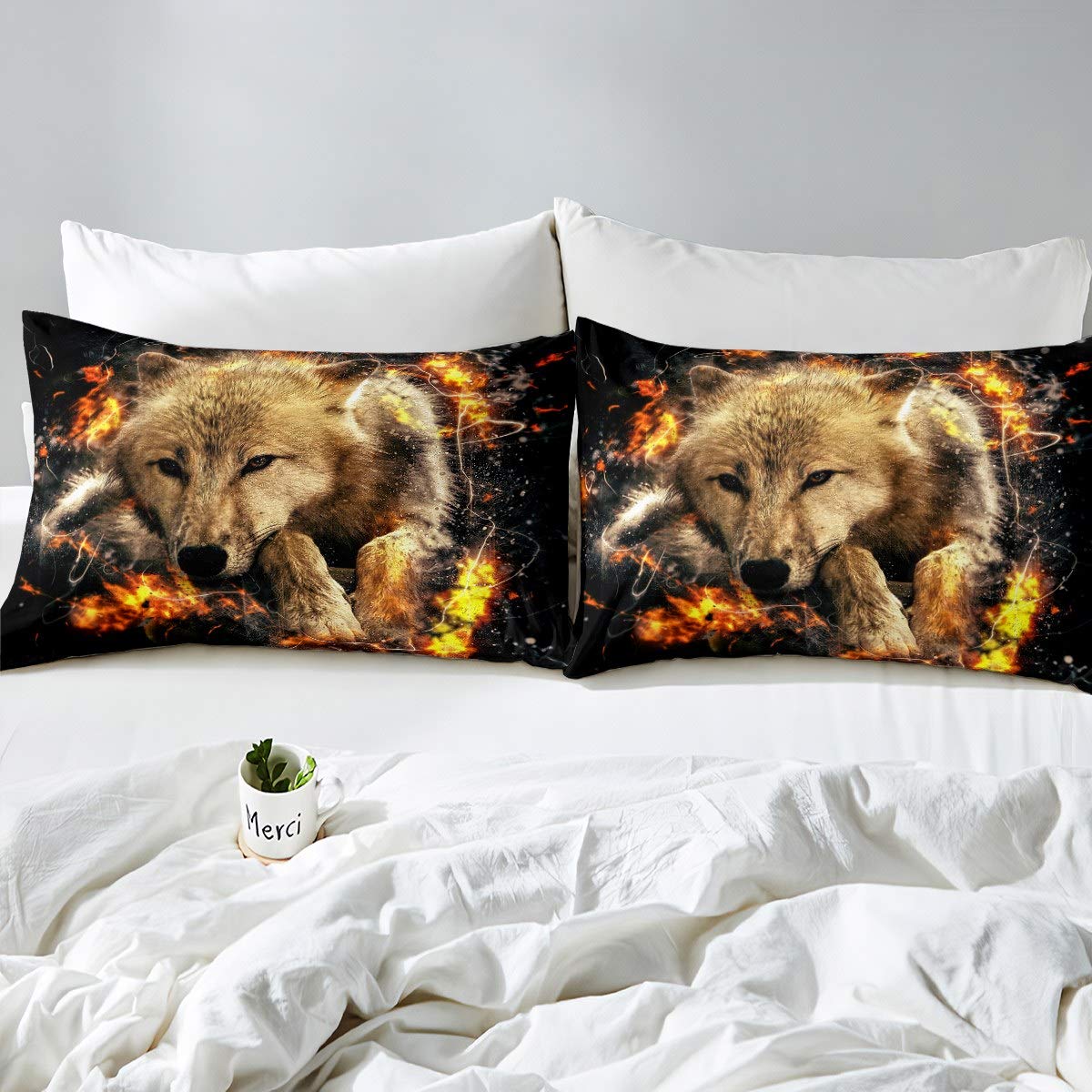 TULTOAP Set Di Biancheria Da Letto Wolf, 135 X 200 Cm, 3D, Con Federa