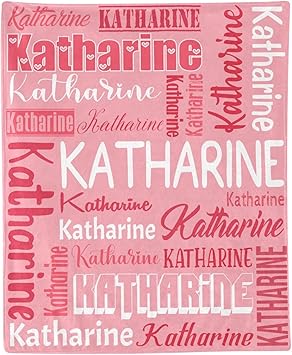 Personalized Blanket for Kids Adults Personalized Name Blanket Custom Blanket with Name Personalized Gifts for Christmas Birthday Valentines Day Mothers Fathers Day (Light Red, 60"x80")