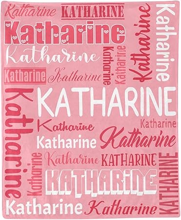 Personalized Blanket for Kids Adults Personalized Name Blanket Custom Blanket with Name Personalized Gifts for Christmas Birthday Valentines Day Mothers Fathers Day (Light Red, 60"x80")
