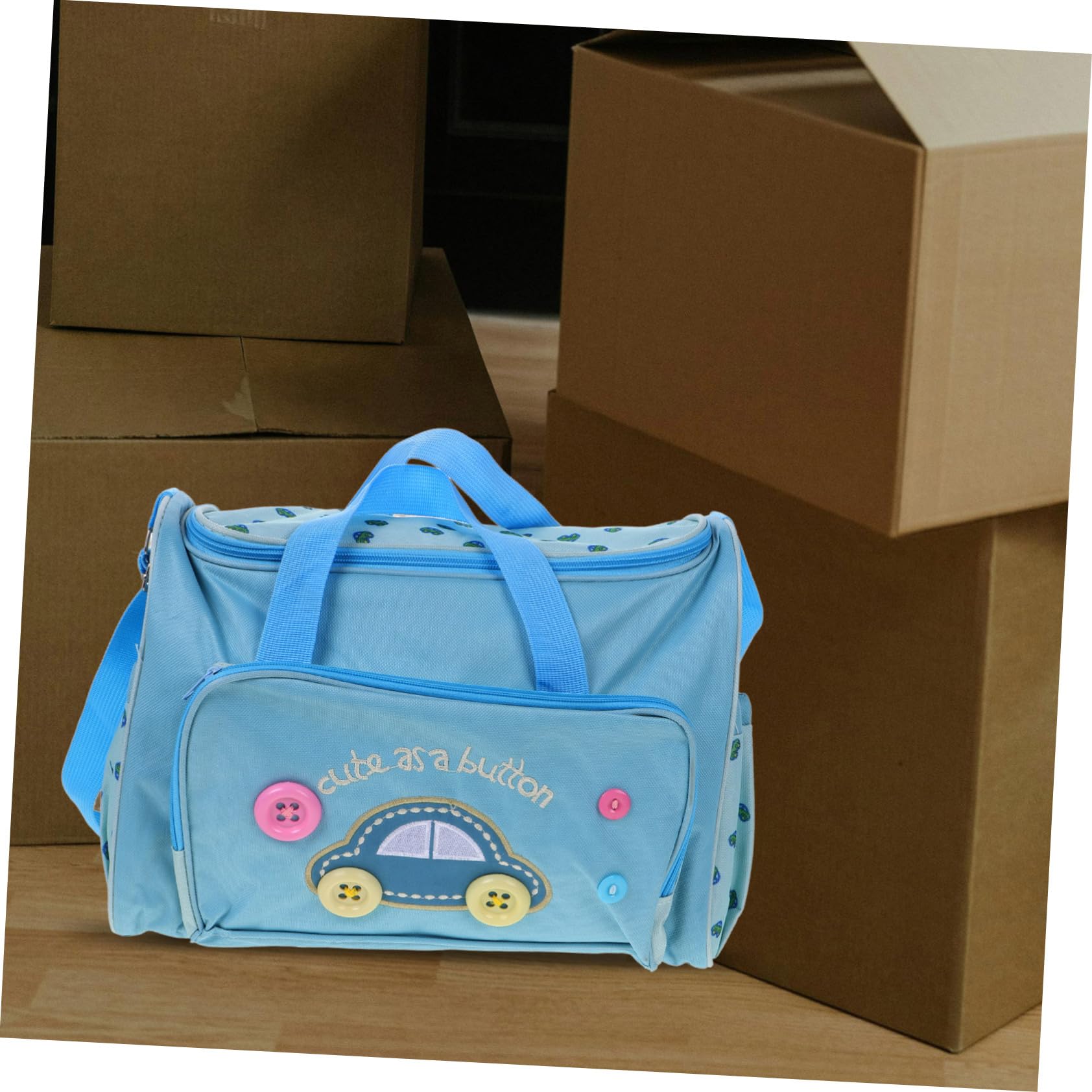 4-In-1 Multifunktions Wickeltasche Reise Baby Tasche mit Großem Fassungsvermögen und Autodesign (Himmelblau)