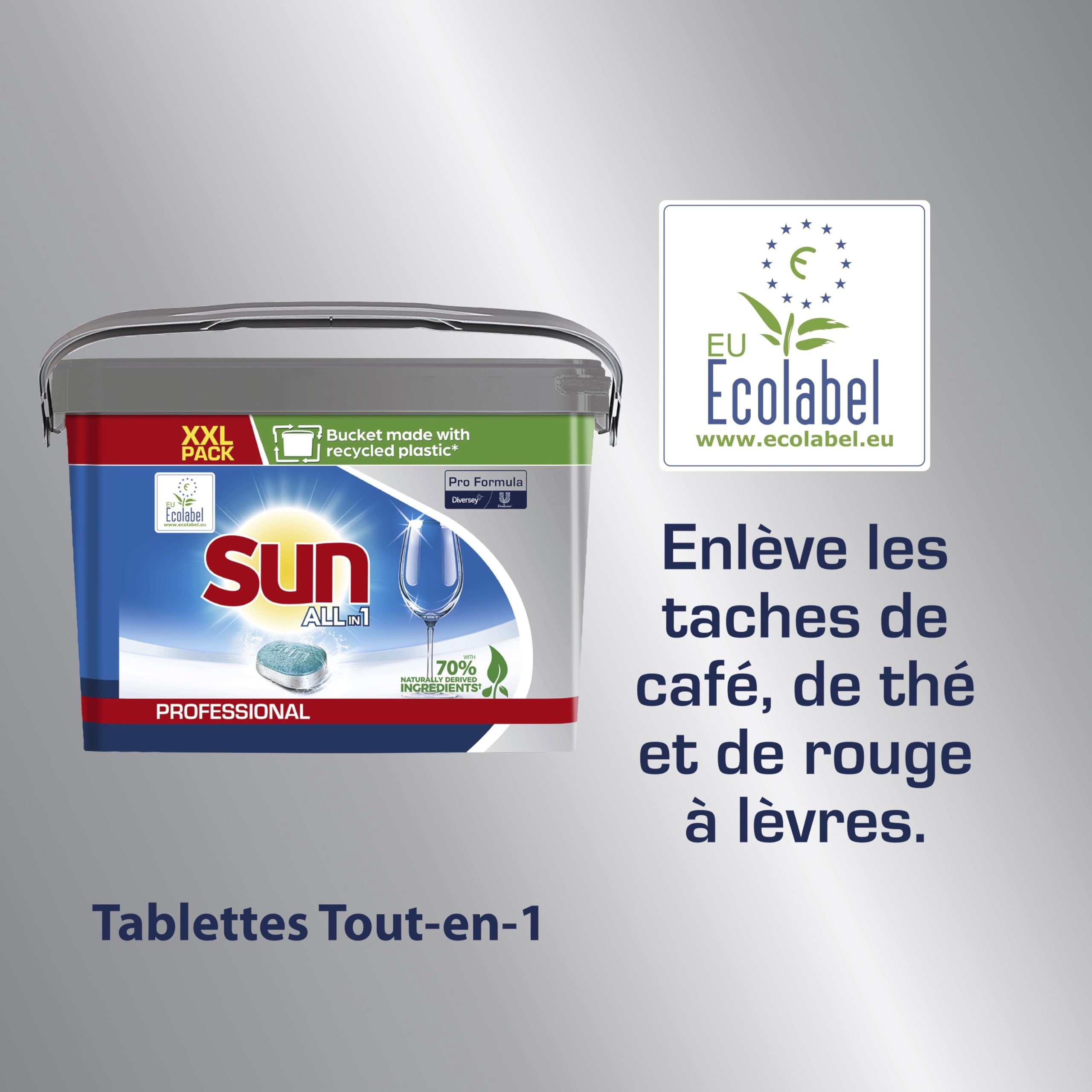 SUN Professionnel - Pastilles tout en un professionnelles pour lave-vaisselle - pack de 200