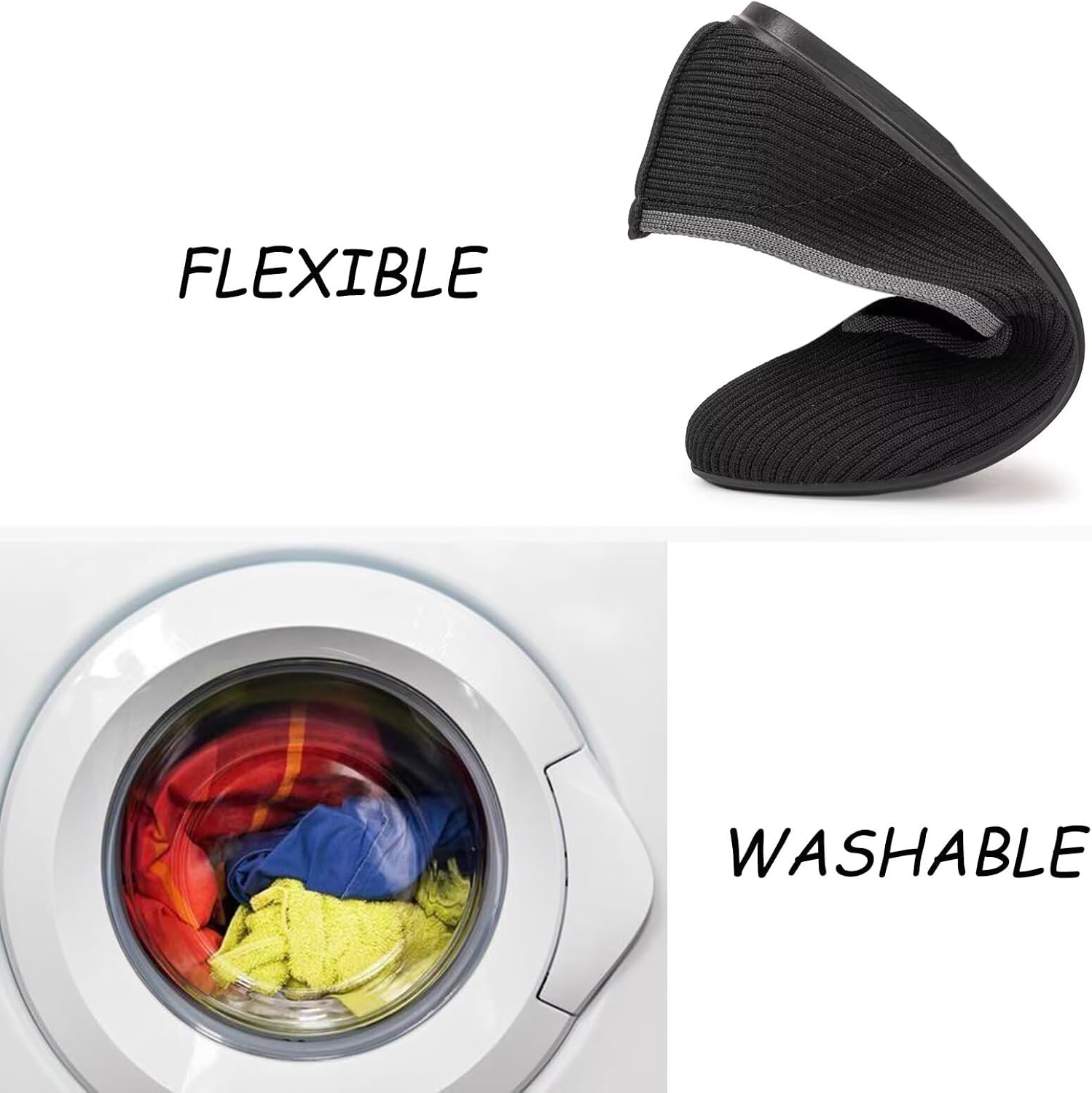 Frank Mully Women's Ballet Flats Round Toe Walking Flats Slip On Work Shoes Knitted Flats Shoes for Woman Soft Lightweight - Image 5