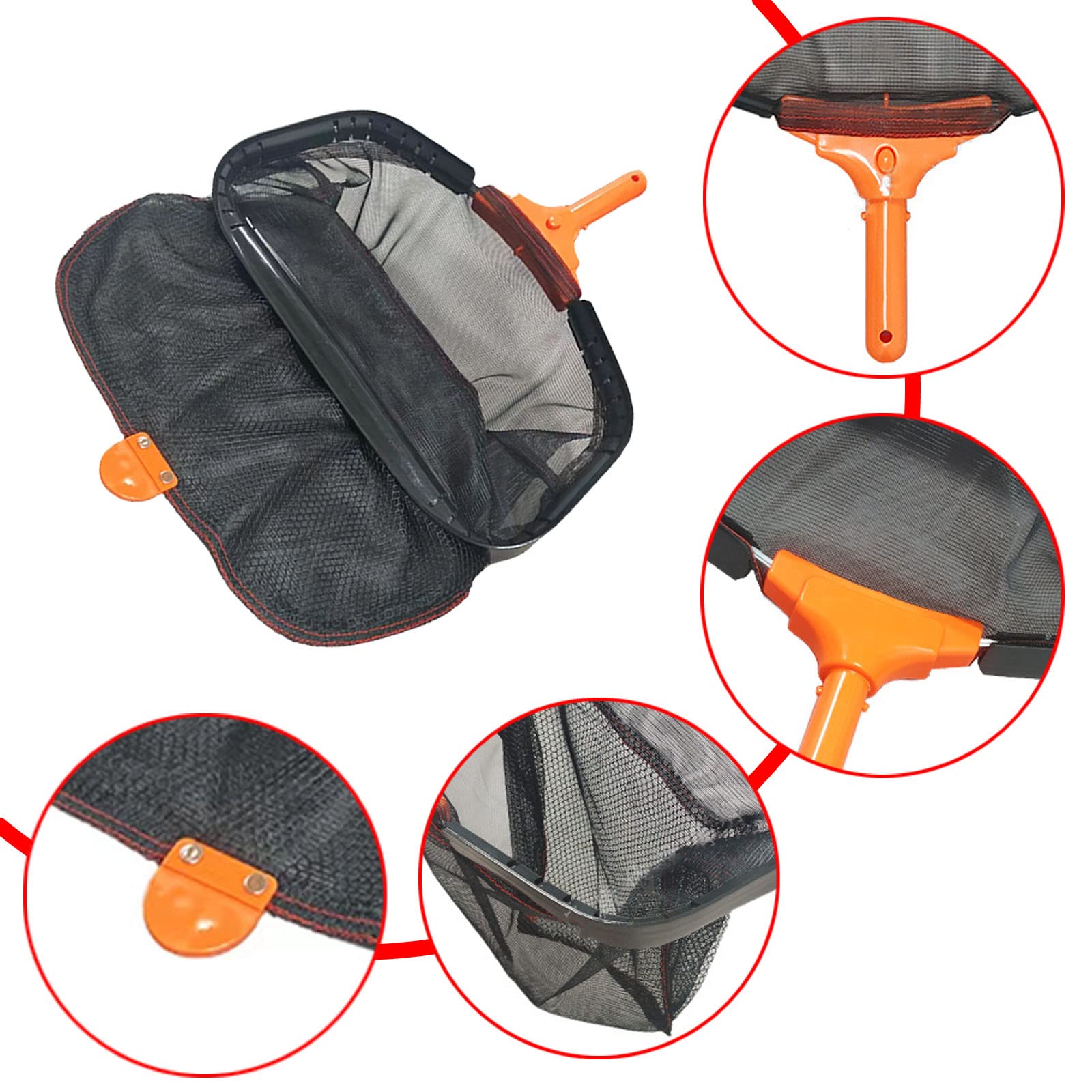 Questo retino per Skimmer da Piscina pulisce Rapidamente i detriti, retino per Foglie con Robusto Telaio in Alluminio Rinforzato e Maniglia per Una Pulizia Rapida, retino per Foglie per pisc