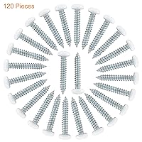 Vista 5 de 120 piezas de tornillos de cabeza plana blancos #8 x 1, tornillos autorroscantes Phillips para chapa de metal para madera