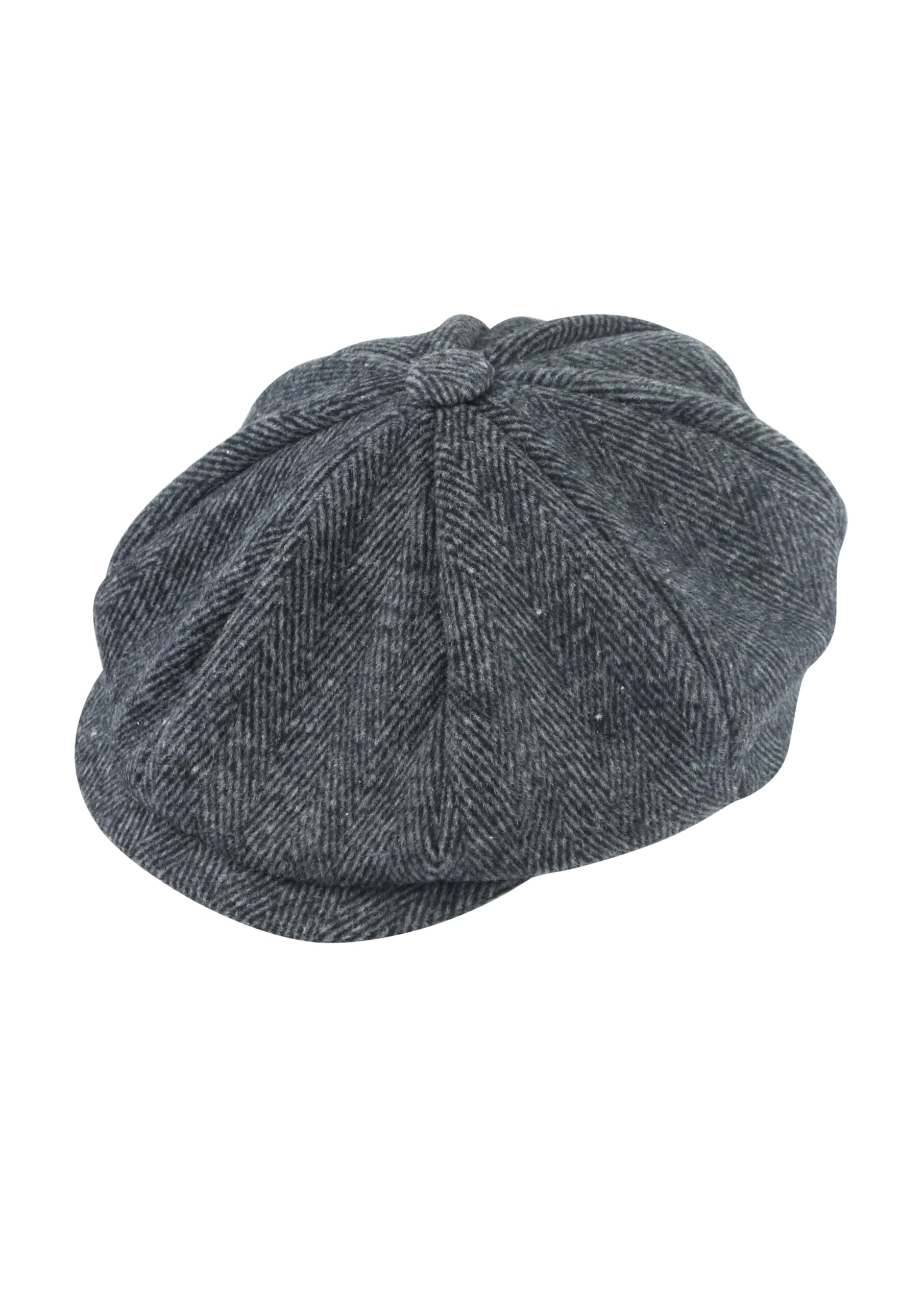 HENBRANDT 6x Adult Peaked Flat Cap Hat Classic Grey Herringbone 1920s Fancy Dress Gatsby Baker Boy Mens Womens One Size Costume Accessory