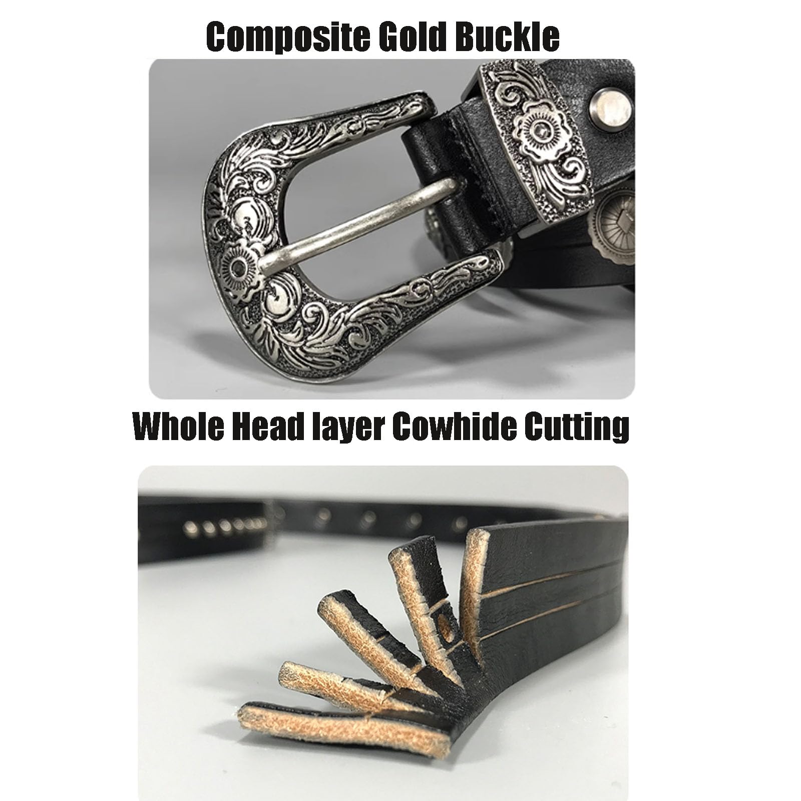 Ceinture Punk Rivet Chaîne PU Double Trou 110cm - Style Rock Homme Femme Par DECARETA