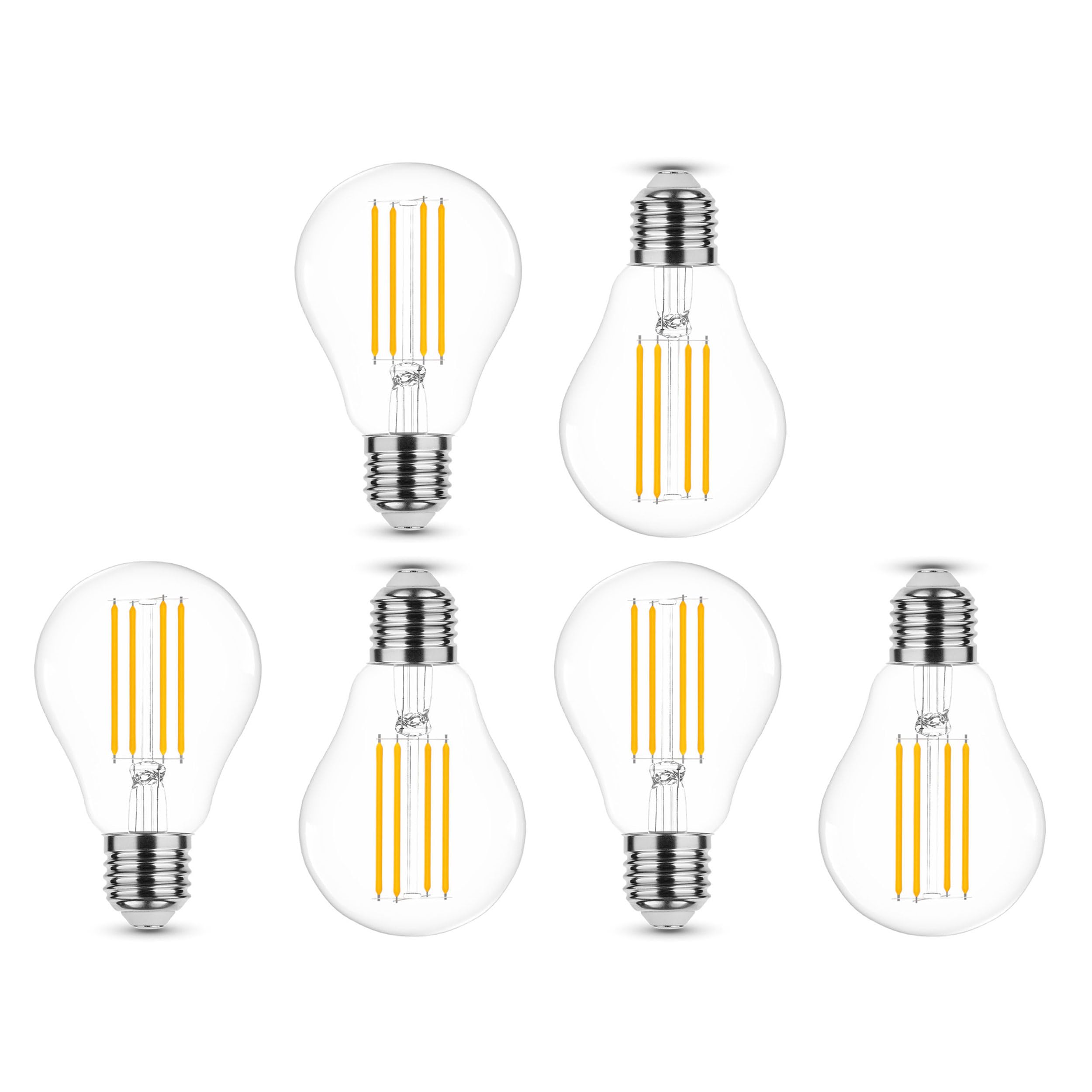 6er Pack LED Filament A70 Glühbirne E27 15W ersetzt 125W, warmweiß 2700K 2000lm dimmbar | LED Glühbirne | LED E27 | E27 Glühbirne