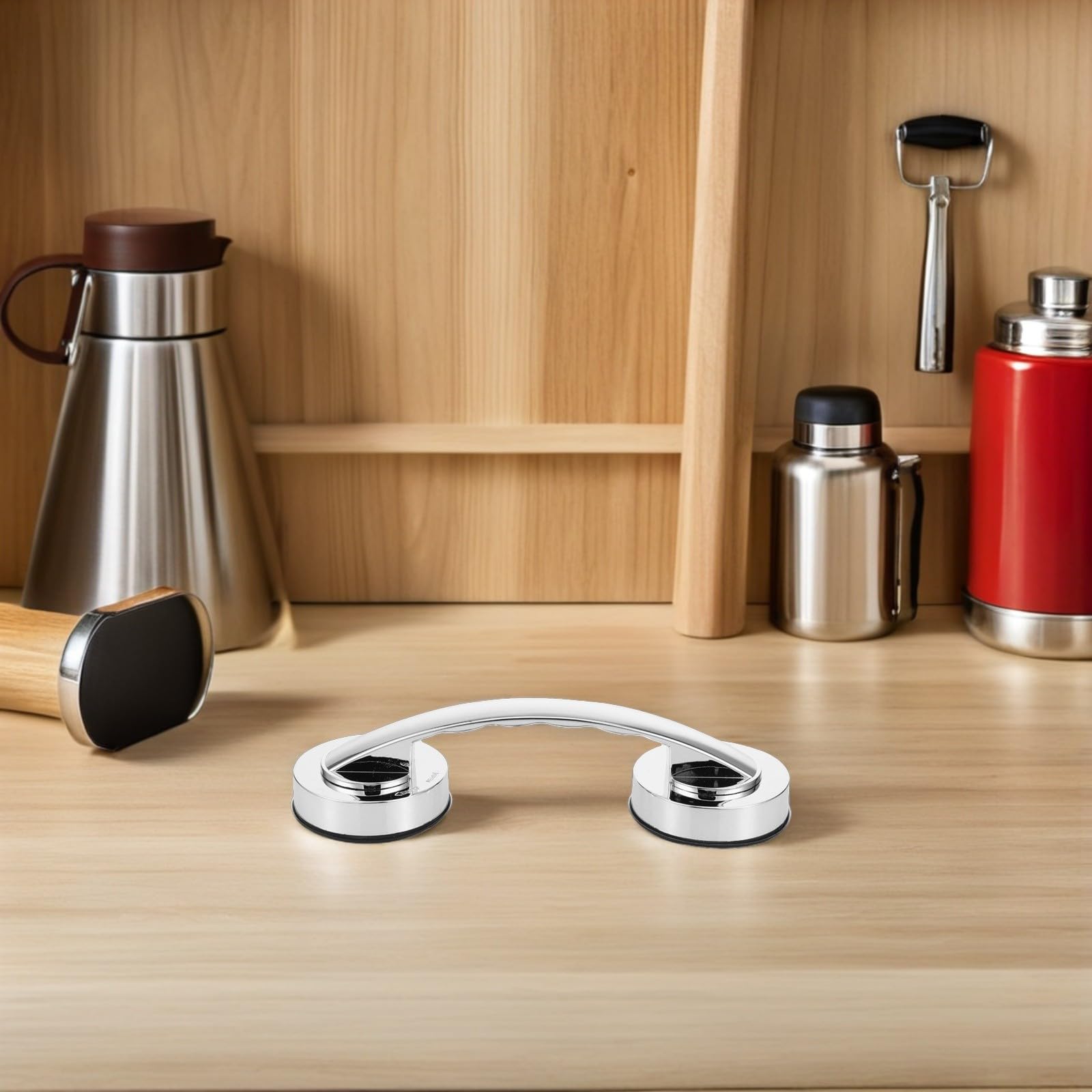 Homoyoyo Barras de Apoyo para Baño Ventosa Autoadhesiva 2piezas, Barra de Agarre sin Taladro de Plástico para Puertas Corredizas y Cocinas, Seguridad para Personas Mayores