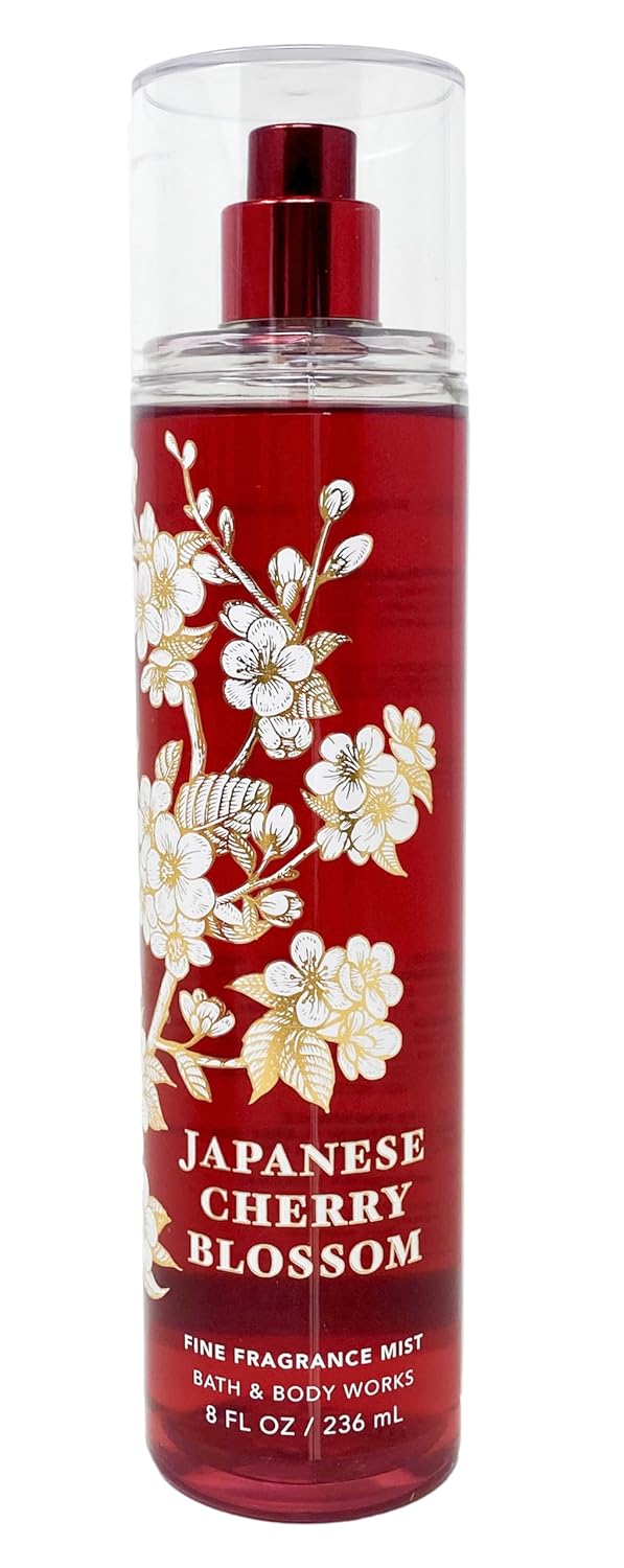Bath & Body Works Japanese Cherry Blossom - Gift Box Set - Fine Fragrance Mist, Shower Gel and Body Lotion With a Cherry On Top Soap.