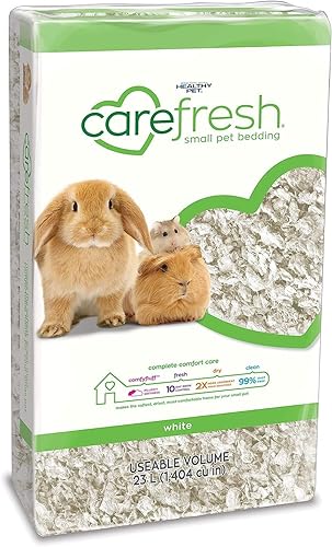 Carefresh - Cama para mascotas pequeñas de papel natural color blanco, 99% libre de polvo con control de olores, 23L