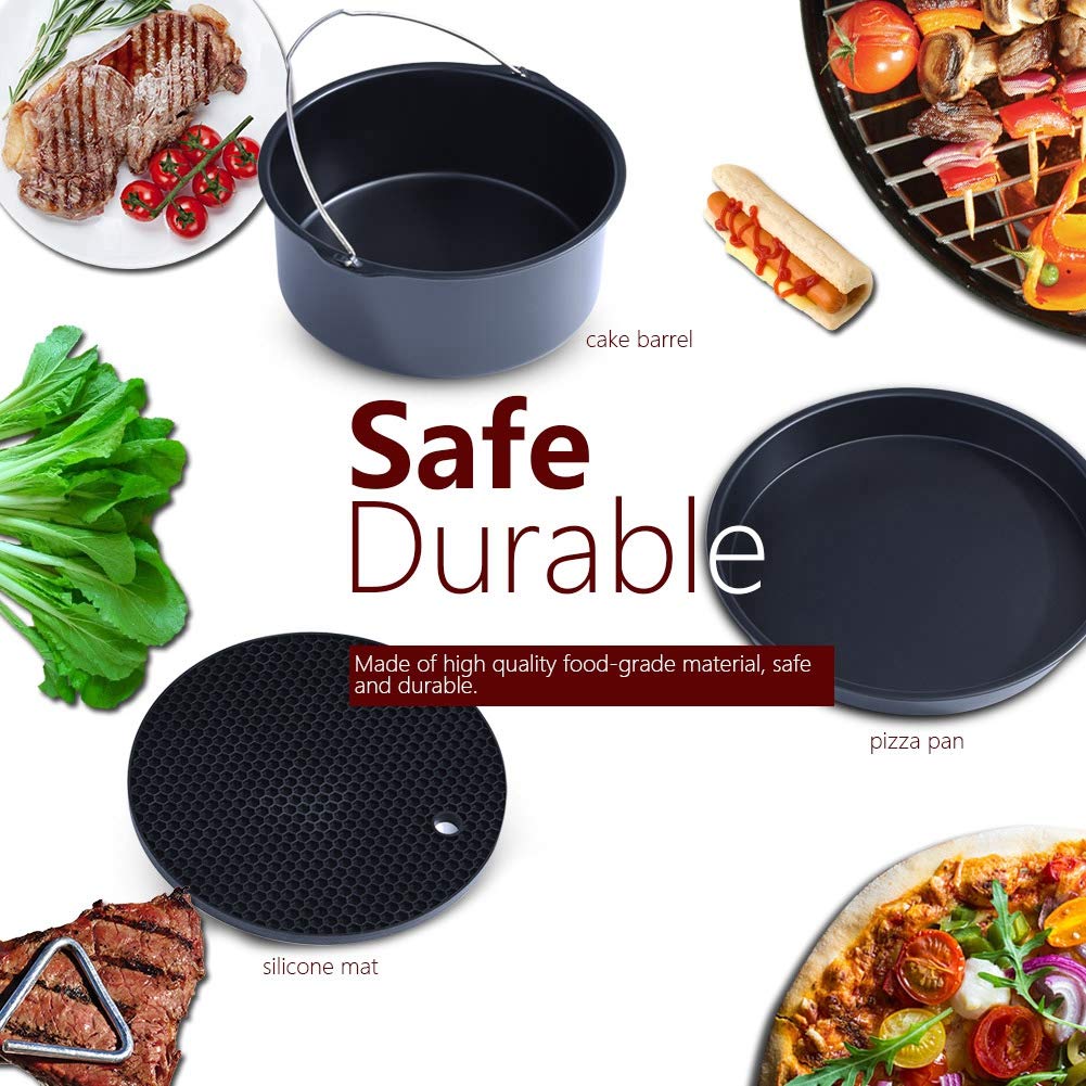 Kit di Accessori per friggitrice, Kit di Parti per friggitrice ad Aria Multifunzione Universale 6 in 1 per Barbecue, Cucina