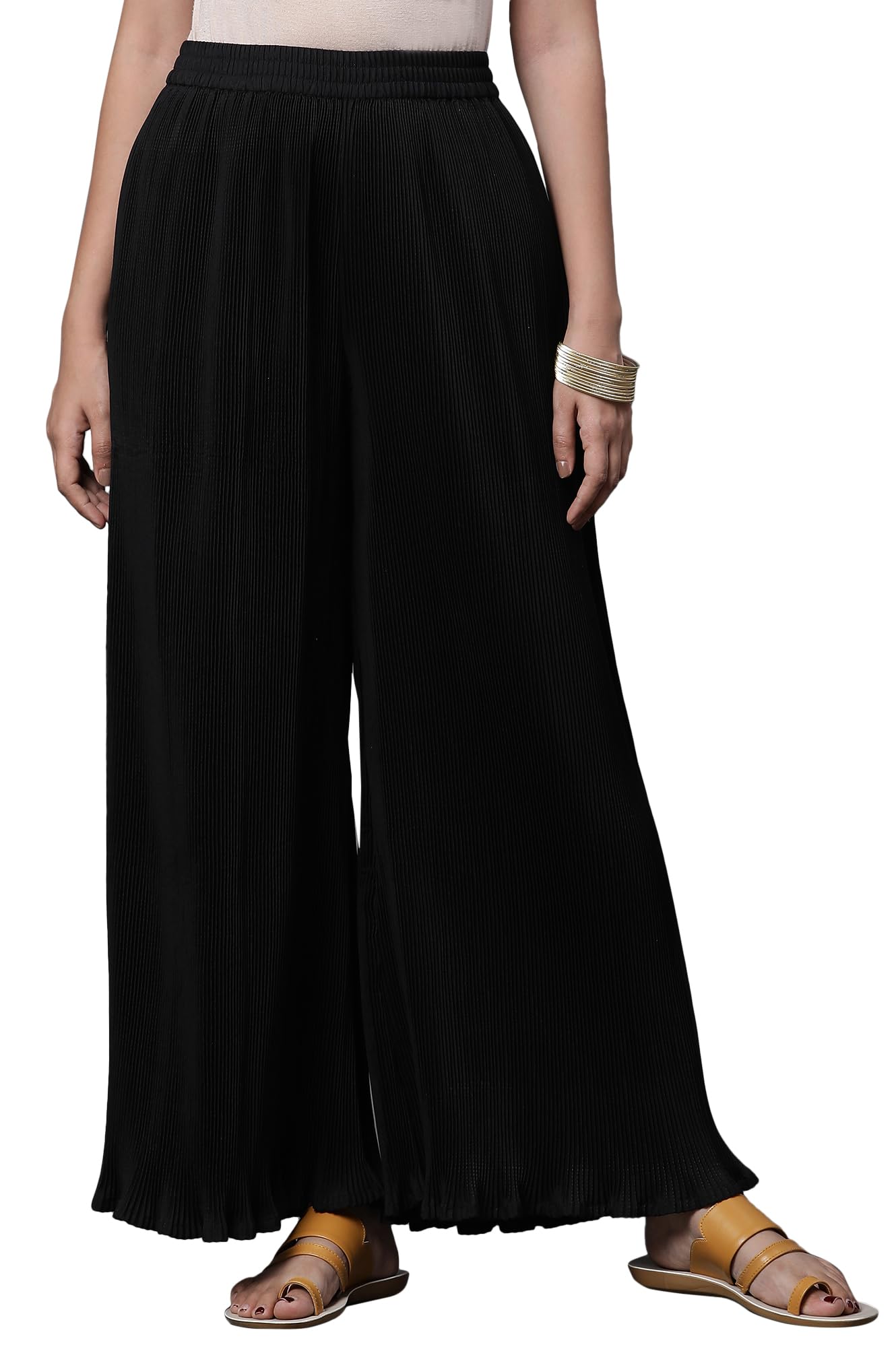 Women High Rise Strechable Palazzo Loose Fit Pants | Ankle Length Palazzo Loose Fit Pants-image-7