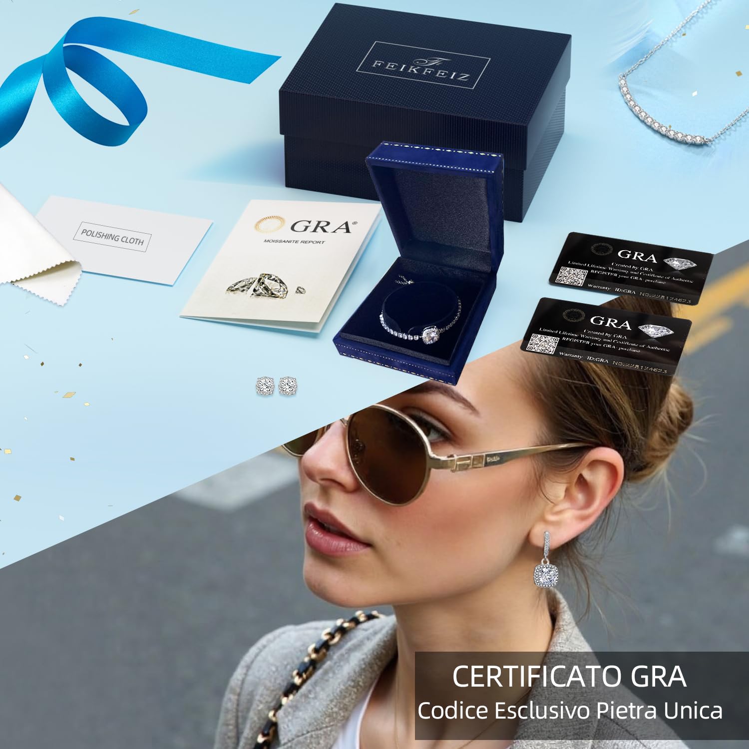 Orecchini pendenti in moissanite per donna, diamante in moissanite da 1CT, coltivato in laboratorio, placcato in rodio, orecchini in argento, regalo di gioielli.