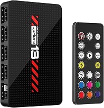 upHere ARGB-Controller,5V 3-Pin PWM Temperaturregelung,Drahtloser Fernbedienungshub, ARGB Hub,Fan Hub,RGB Controller PC für Gehäuselüfter,RGB-Beleuchtungssynchronisation,10X Anschlüsse,P13PARGB BK