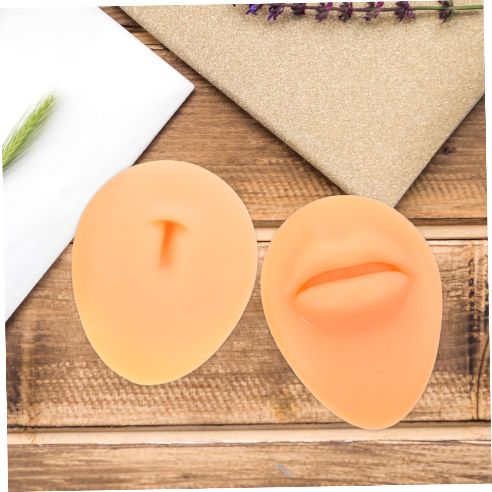 SECFOU 1set Modelli Facciali Silicone Per Piercing Comprende Orecchie Naso Bocca e Lingua Modelli Flessibili Per Pratica e Insegnamento Strumenti Di Alta Versatilità e Facili Da Pulire