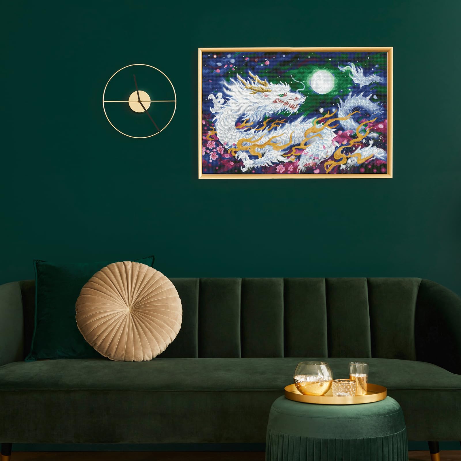 Diamond Dotz DD15-021 Dragon Flame, rozmiar ok. 91 x 60 cm, malowanie diamentami, błyszczący obraz do samodzielnego wykonania, dla dzieci i dorosłych