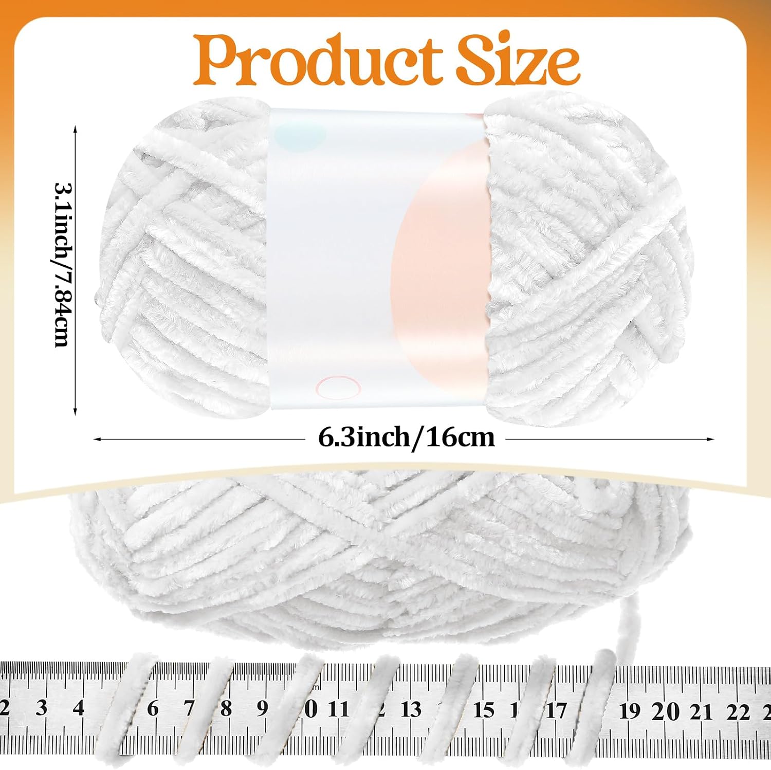 Woanger 20 Skeins Soft Chenille Yarn Velvet Blanket Yarn for Crocheting Hand Knitting Weaving DIY Craft, 93 Yards Each (Novel Color)