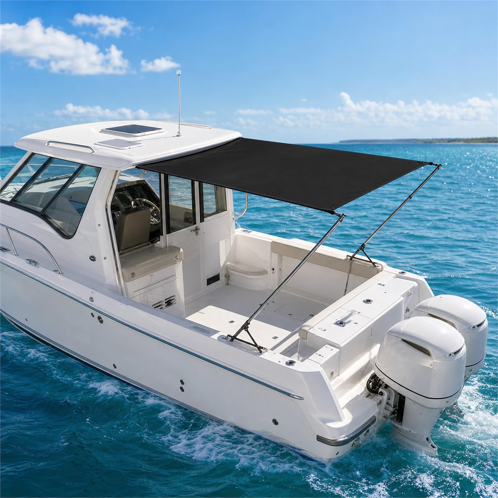 Tendalino A T Estensione,Estensione Tendalino Barca,Capottina Parasole Tendalino Pieghevole,Resistente Ai Raggi UV,per Yachts,Motoscafi E Barche da Pesca