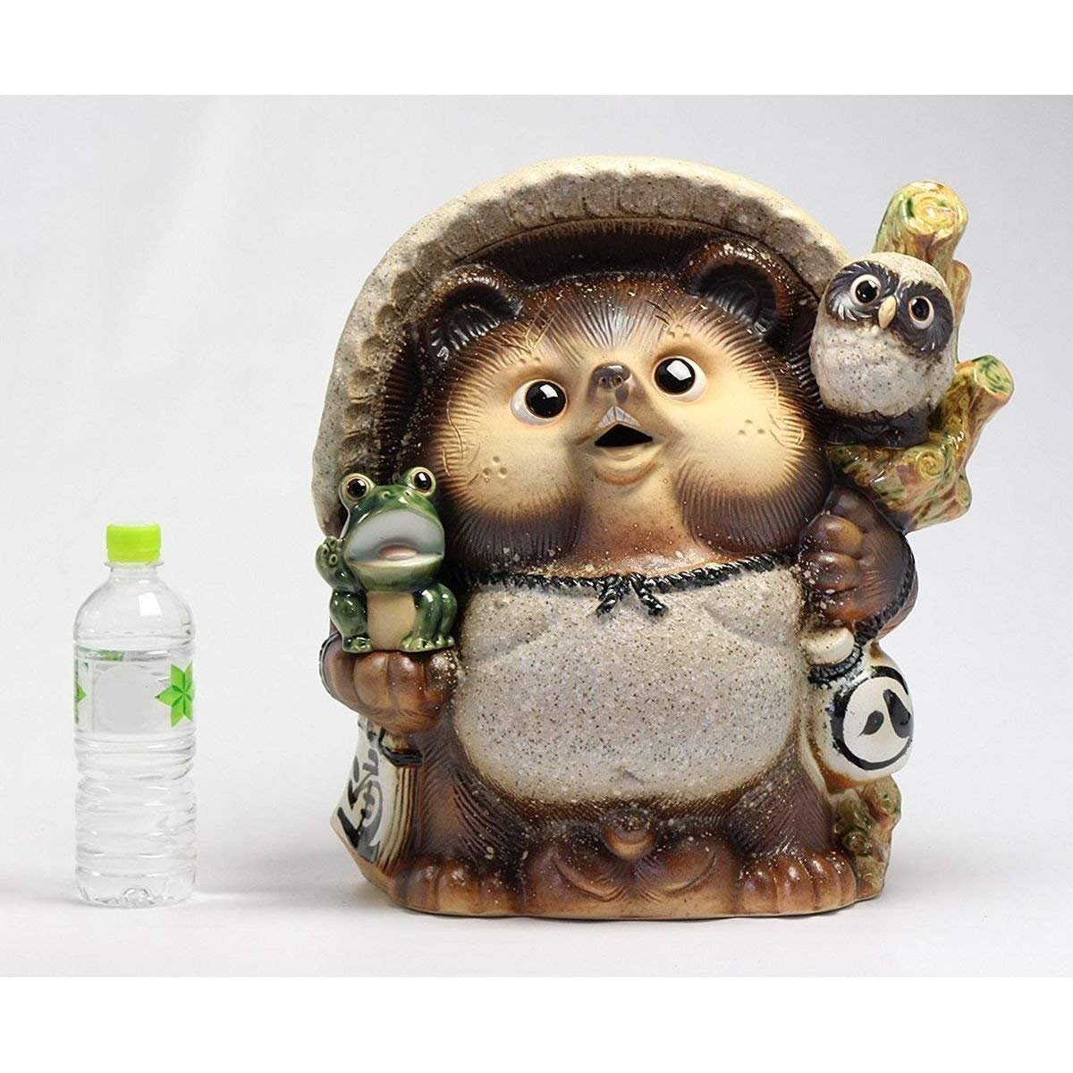 Amazon.co.jp: 信楽焼 たぬき ふくろう カエル 置物 9018-08