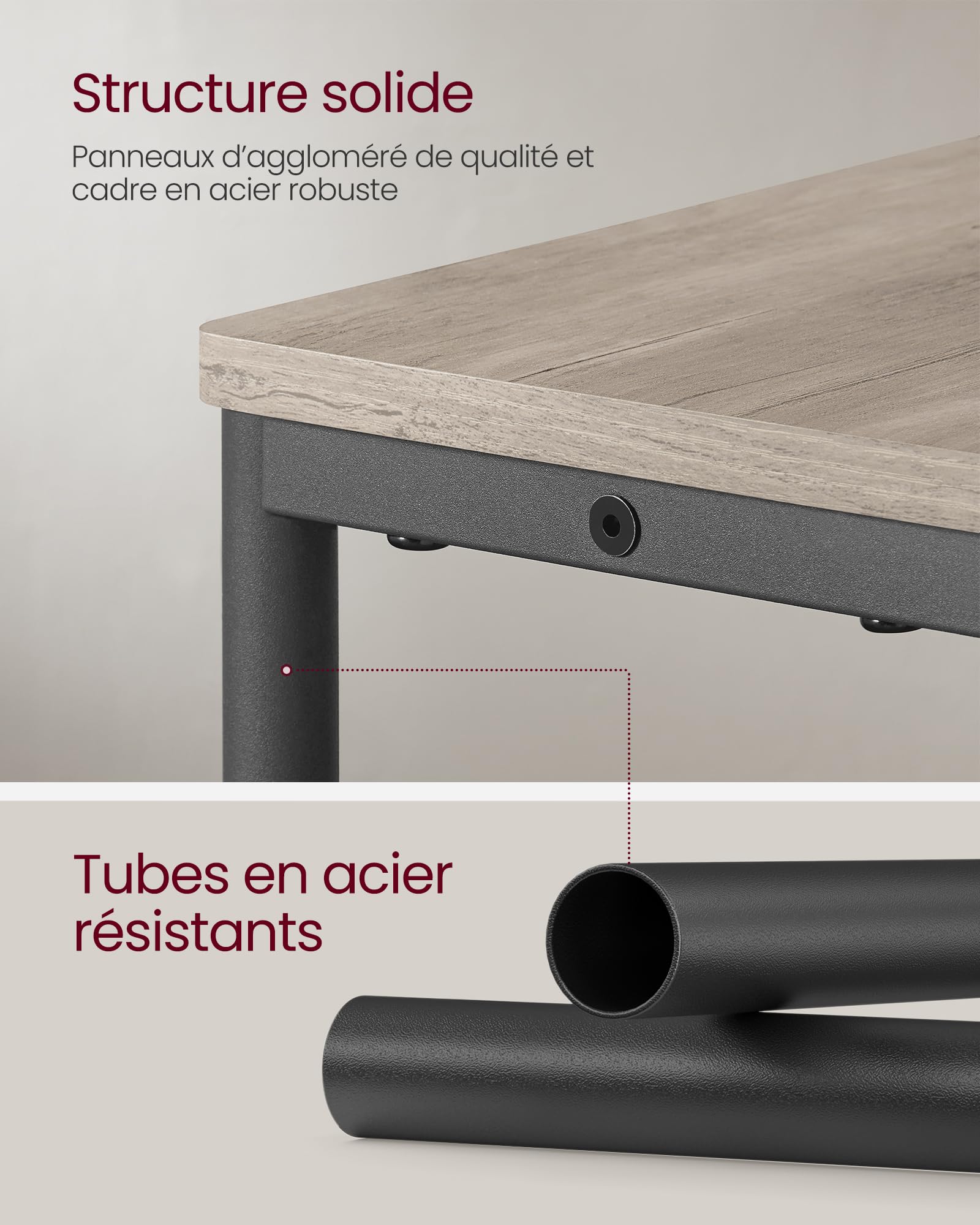 VASAGLE Table d’Appoint Fine avec Multiprise, Table de Chevet à 3 Niveaux, Bout de Canapé, pour Petits Espaces, Porte-Magazines, Salon, Chambre, Bureau, Grège Chiné et Noir d'encre LET335K05