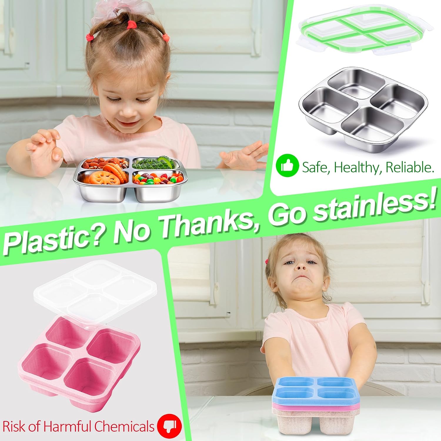KTKUDY Stainless Steel Snack & Lunch Container for Kids & Adults, 20 oz image 4