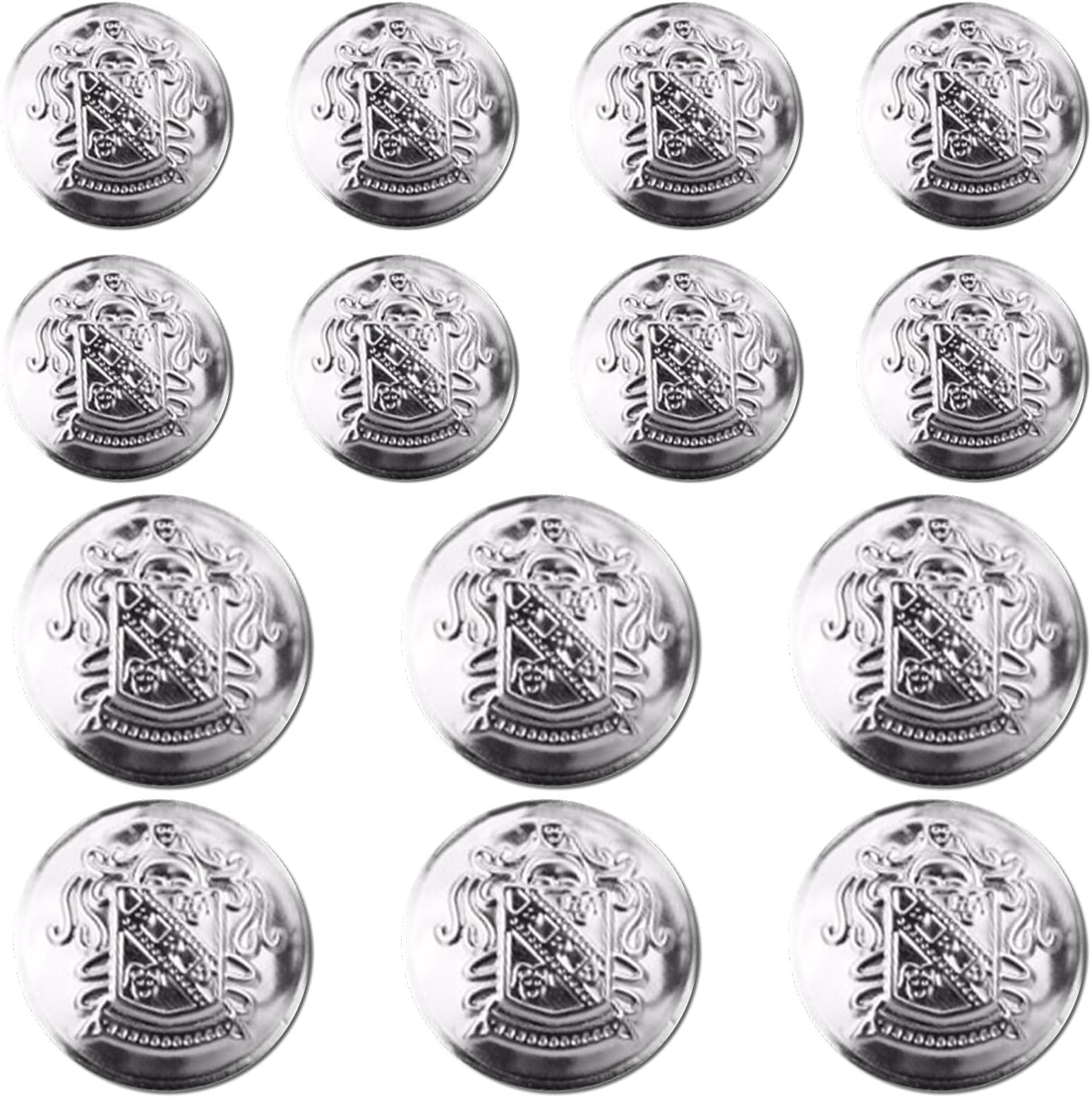 14 Pcs Silver Metal Blazer Button Set,18 mm and 23mm No-Sew Removable Vintage Silver Buttons for Blazer,Women and Men's Jeans Clothing Supplies for Blazer Suits Sport Coat Uniform Jacket