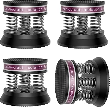 Tertullus 4pcs Spring Speaker Feet Isolation Foot 43mm38.5mm Stand HiFi Aluminum Shock Absorber Isolation Pads Turntable Dac Feet PadBlack