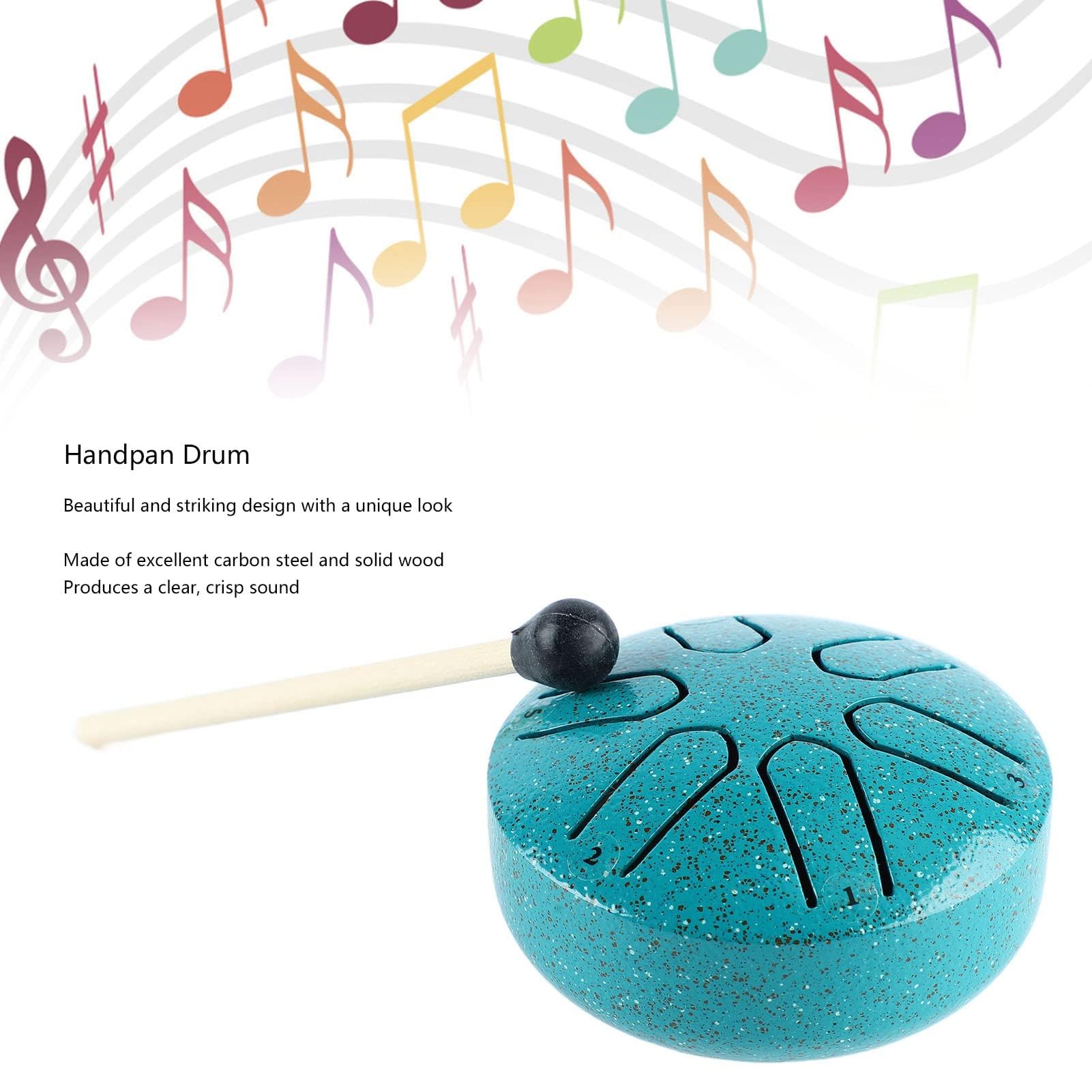 Tongue Drum 6 Notes, Handpan Drums Instrument Perkusyjny z pałeczką do Rozrywki Muzycznej (Zielony)