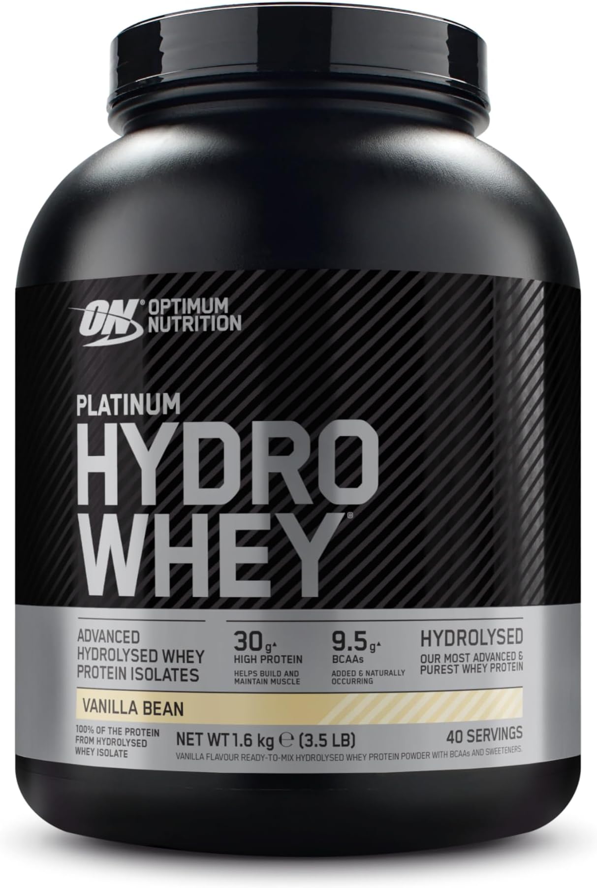 Platinum Hydro Whey, Hydrolysed Whey Protein Isolate Powder with Essential Amino Acids, Glutamine and BCAA, Vanilla Bean Flavour, 40 Servings, 1.6 kg