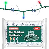 Vista 7 de Ventosas de luz de Navidad, mini ganchos de cadena de luces navideñas, cuerda transparente, clips de ventosa de vidrio para ventana, luces