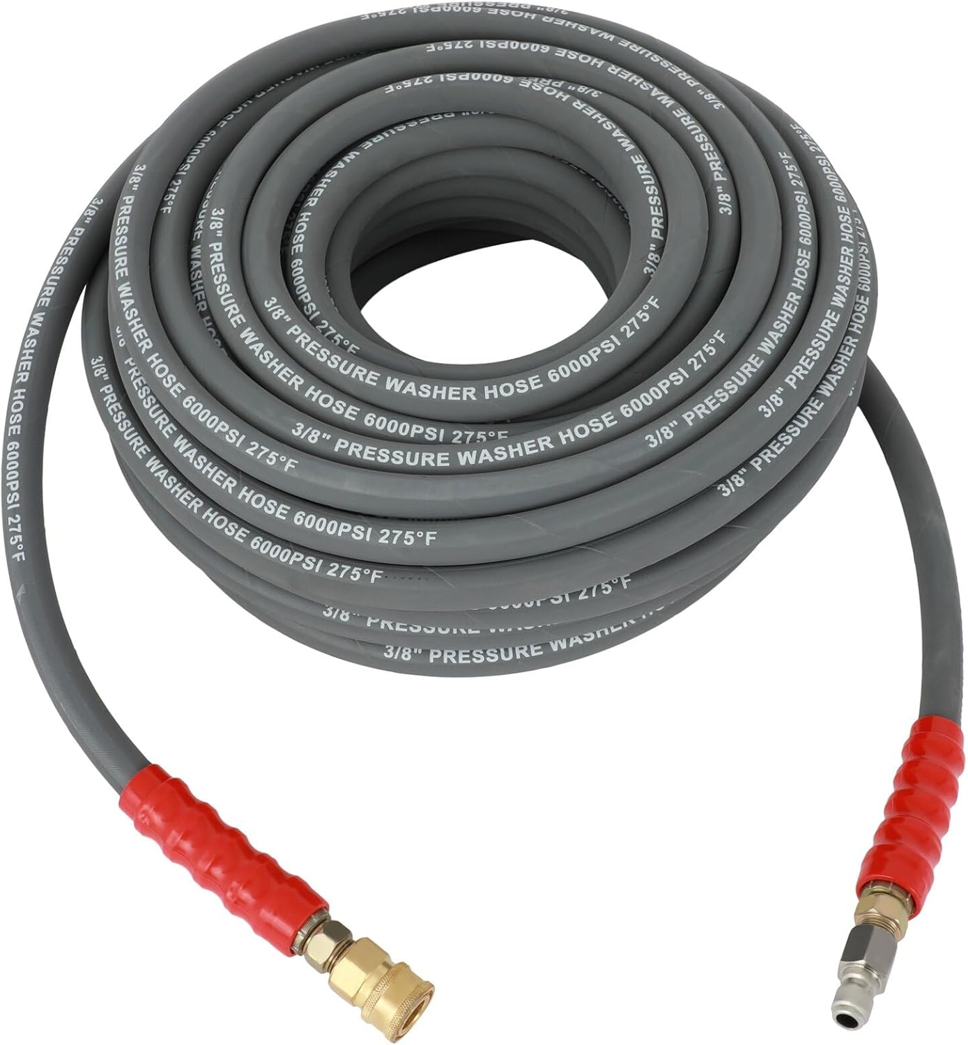 100ft Pressure Washer Hose 6000psi 3/8 Inch 2-Braid R2 Kink Free Replacement Hybrid Flexible Outdoor Hose for Electric or Gas Power Washer