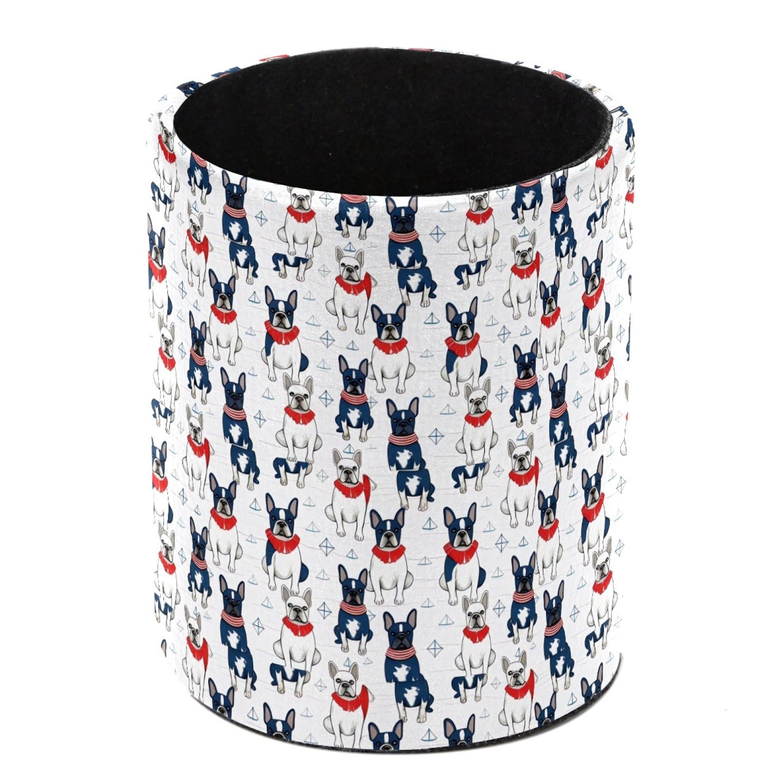 HEOEH Bulldog Anchor Pen Holder for Desk, PU Leather Pencil Holder Pen Cup Marker Holder Makeup Brush Holders, Desk Accessories & Workspace Organizers for Home, Office