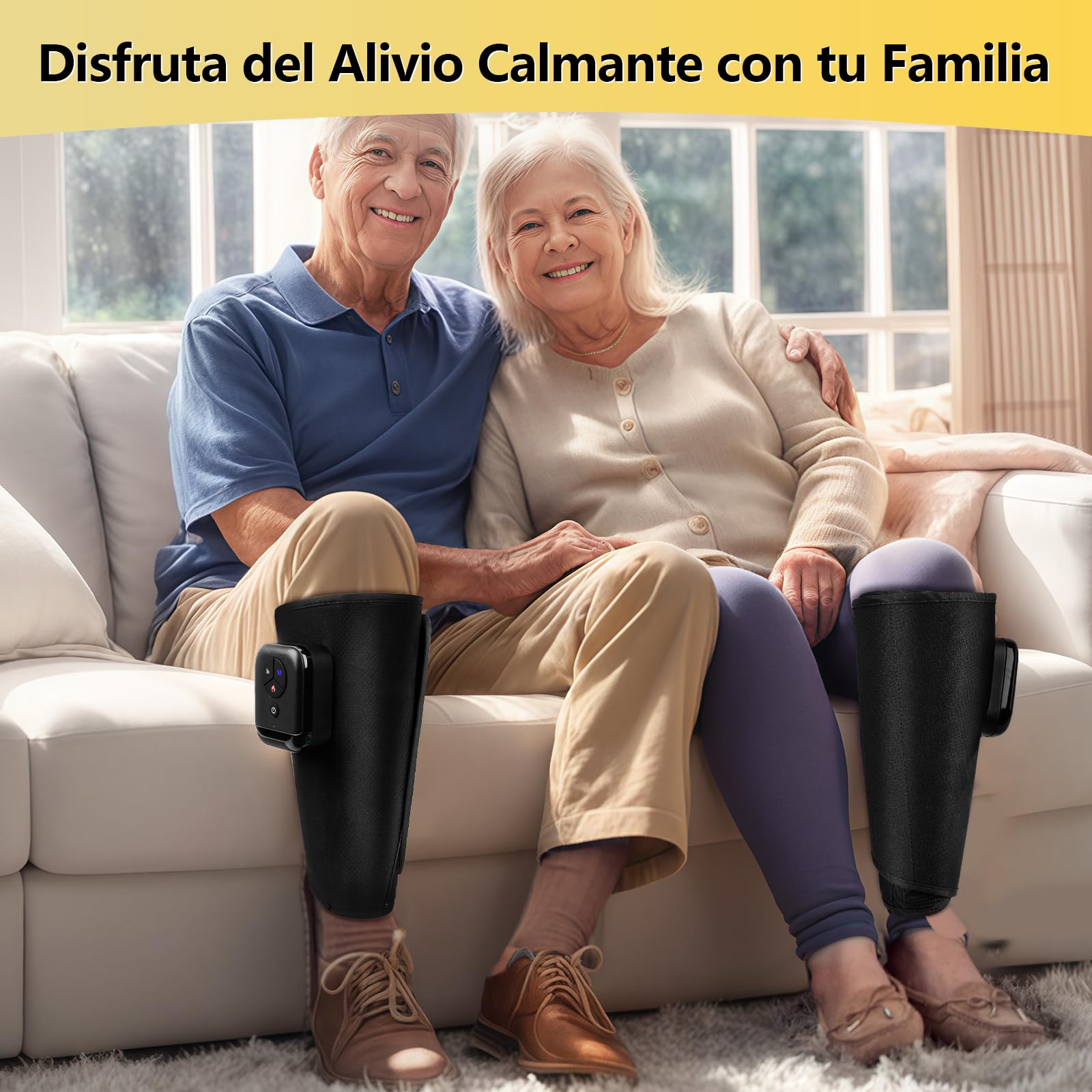 Comfytemp Pack de 2 Masajeadores de Piernas Inalámbricos, Adecuados para la pantorrilla 31-48 cm, Masajeador con Calor y Compresión, Batería 2500 mAh, Control por Aplicación DIY, Regalo para Padres