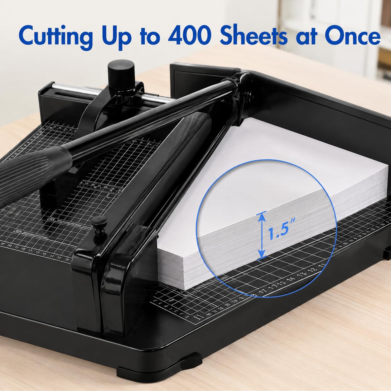 Taglierina per carta resistente, formato A4, 440 mm, manuale con blocco di