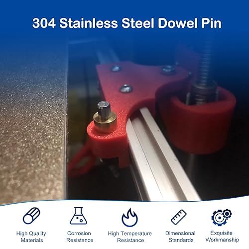 Miniatura 9 de MroMax 100 pasadores cilíndricos de acero inoxidable 304 M1.0.197 x 0.236 in, clavijas de soporte de estante para dispositivos metálicos,