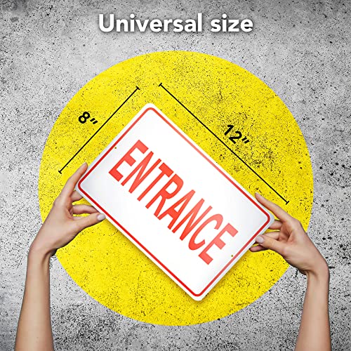 DIMARONGTON Entrance Sign - 8 x 12 Aluminum Enter Here Sign Outdoor