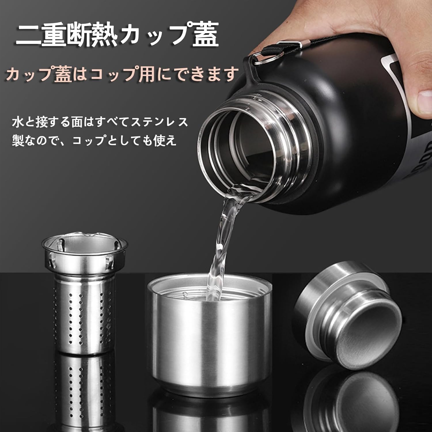 Amazon | 保温 水筒 真空断熱 保温保冷 1L/1.5L/2L ステンレスボトル