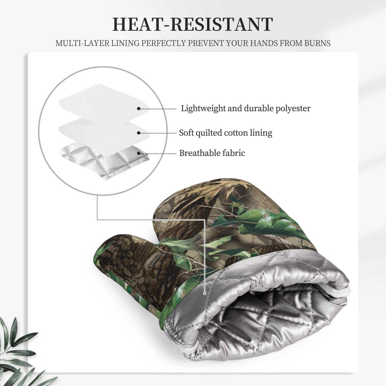 Hardwoods Gants de cuisine en silicone avec imprimé camouflage Vert
