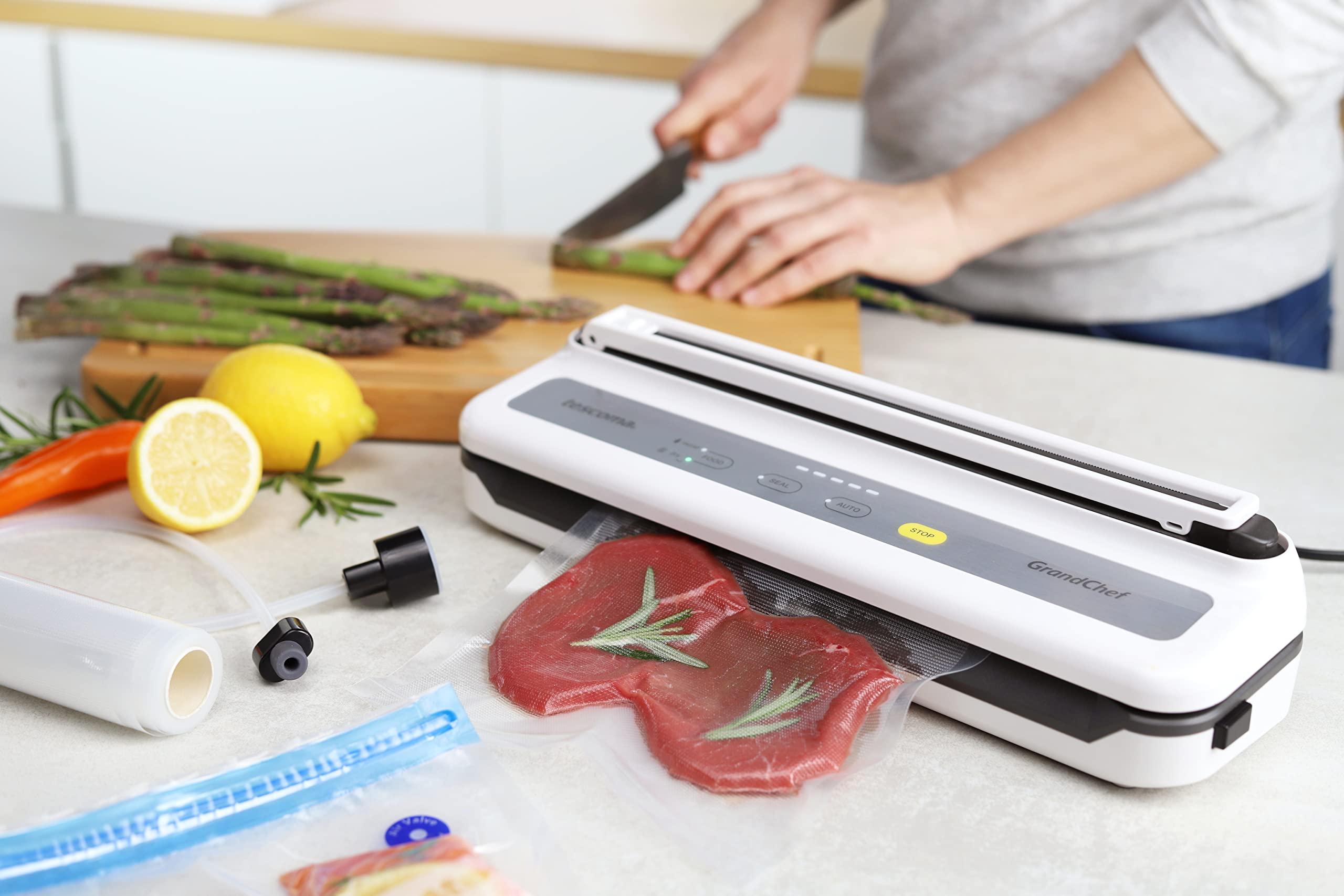 Tescoma 908680 Macchina per sottovuoto per alimenti, un rotolo incluso