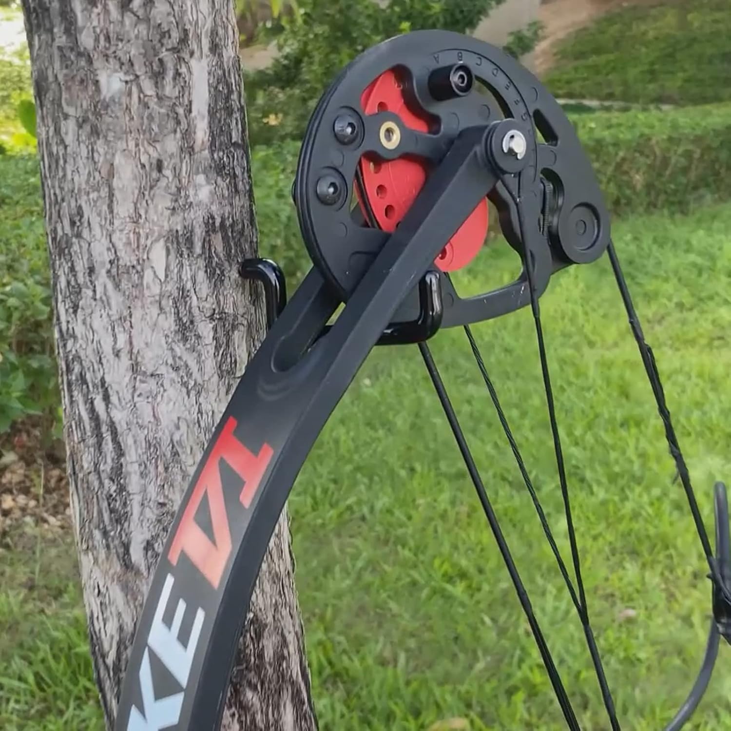 Archery Bow Hook Real Tree Stand Bow Hangers Bow Gear Holder Outdoor Hunting Accessory Black(6pcs/Pack