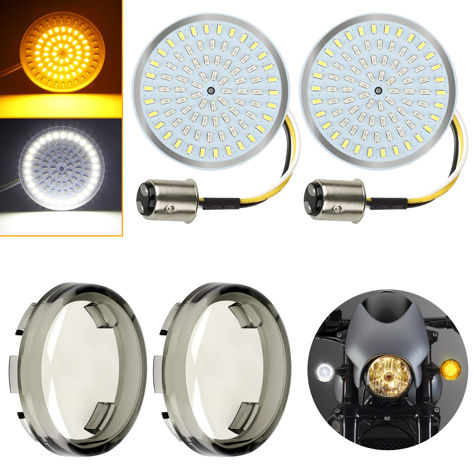 Amazon | Linkstyle 1157 LED ハーレーウインカーライト 2インチ