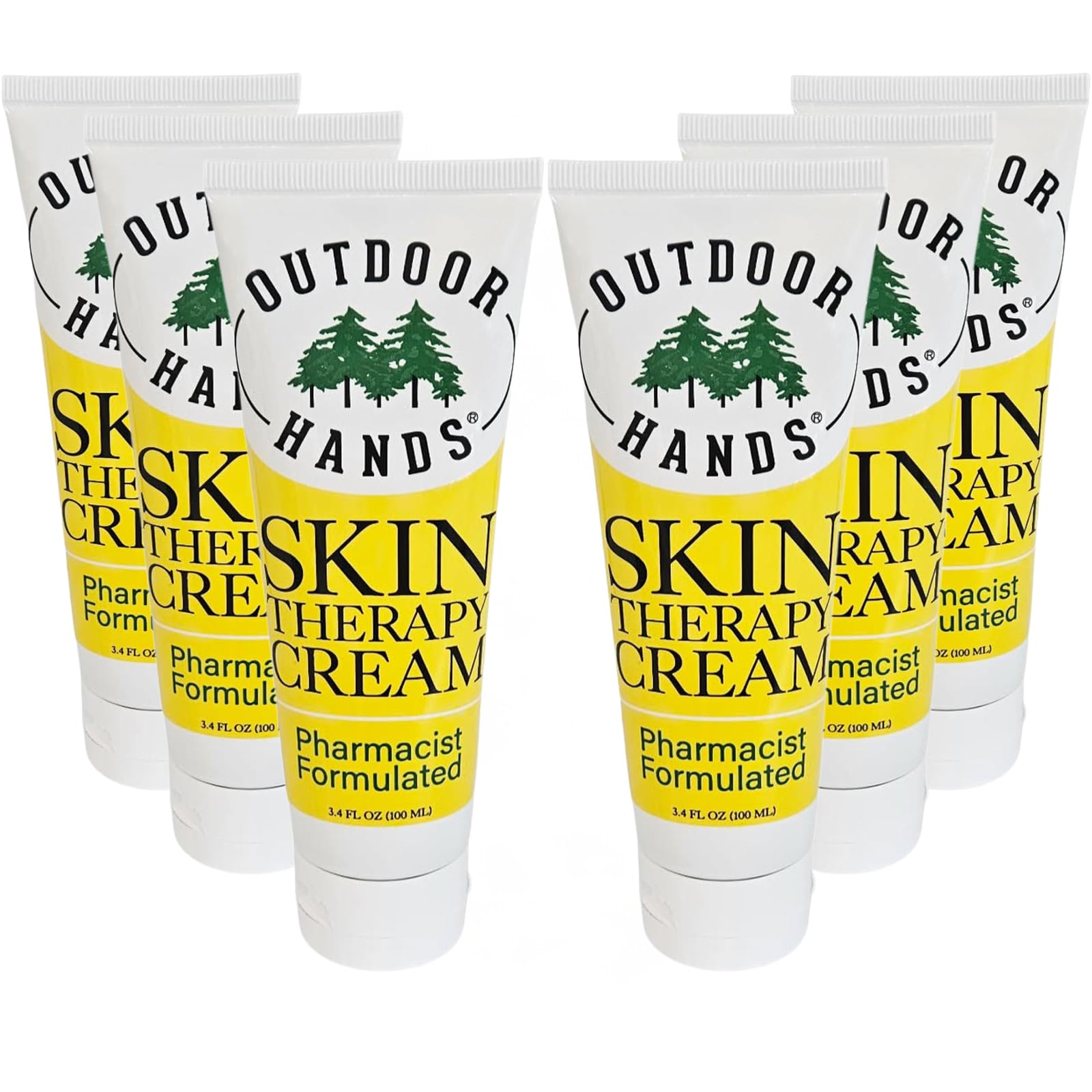 Outdoor Hands Skin Therapy Cream – Repair for Dry, Cracked Hands, Fast-Absorbing Hand & Skin Moisturizer with Certified Organic Oils & Botanical Extracts – Non-Greasy (Pack of 6, Skin Therapy Cream) 6 Skin Therapy Cream