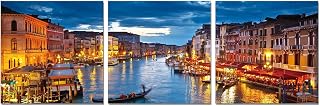 Furinno Senia Wall Mounted Triptych Photography Prints, Venice, Glowing at Dusk, Set of 3