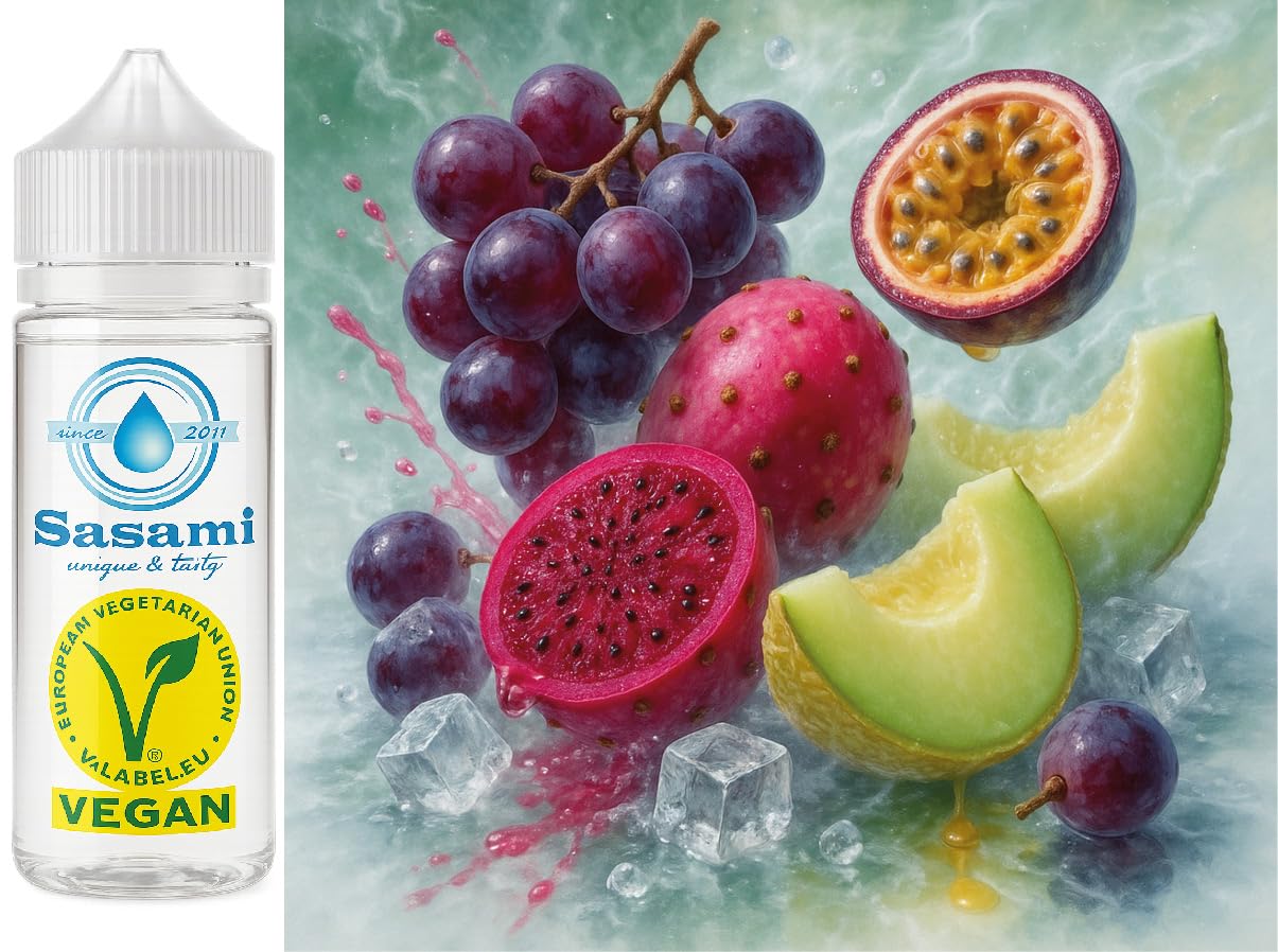Iced Mirage - uva cactus frutto della passione melone giallo ghiaccio aroma concentrato - vegano - Sasami - 100ml
