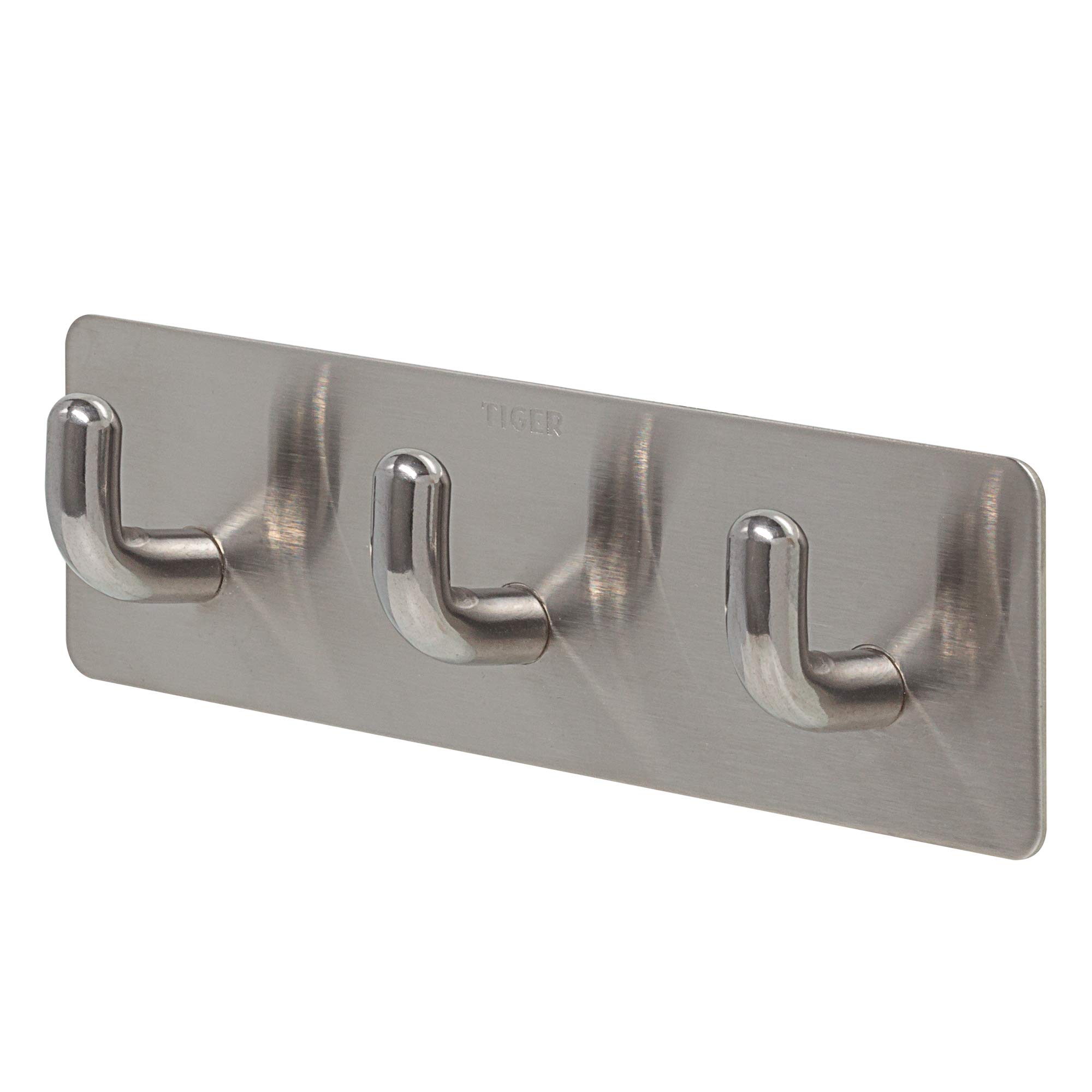 TigerPinky Tape, Towel hook multi, Brushed stainless steel, 24x130x40mm